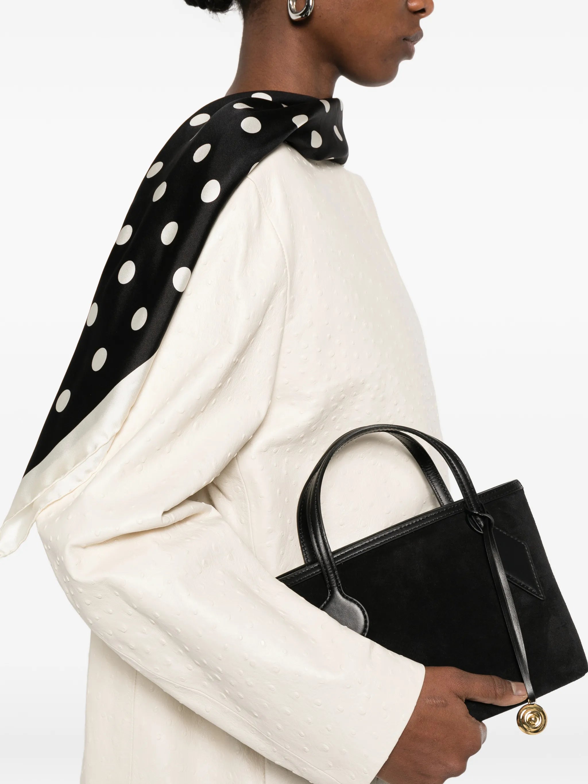 small Spout charm-detail suede tote bag