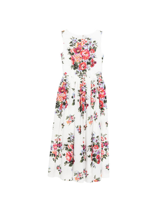 flower bouquet-print cotton dress