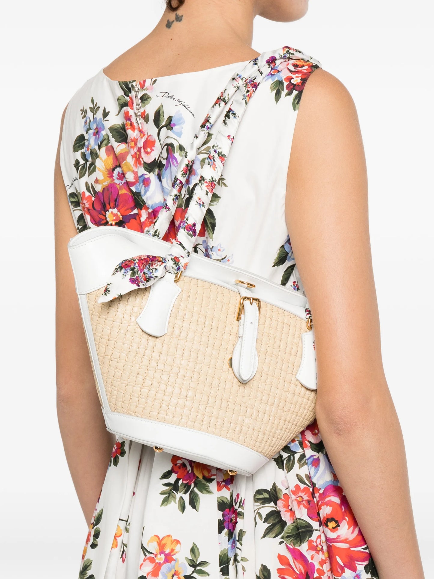 floral-handle tote bag