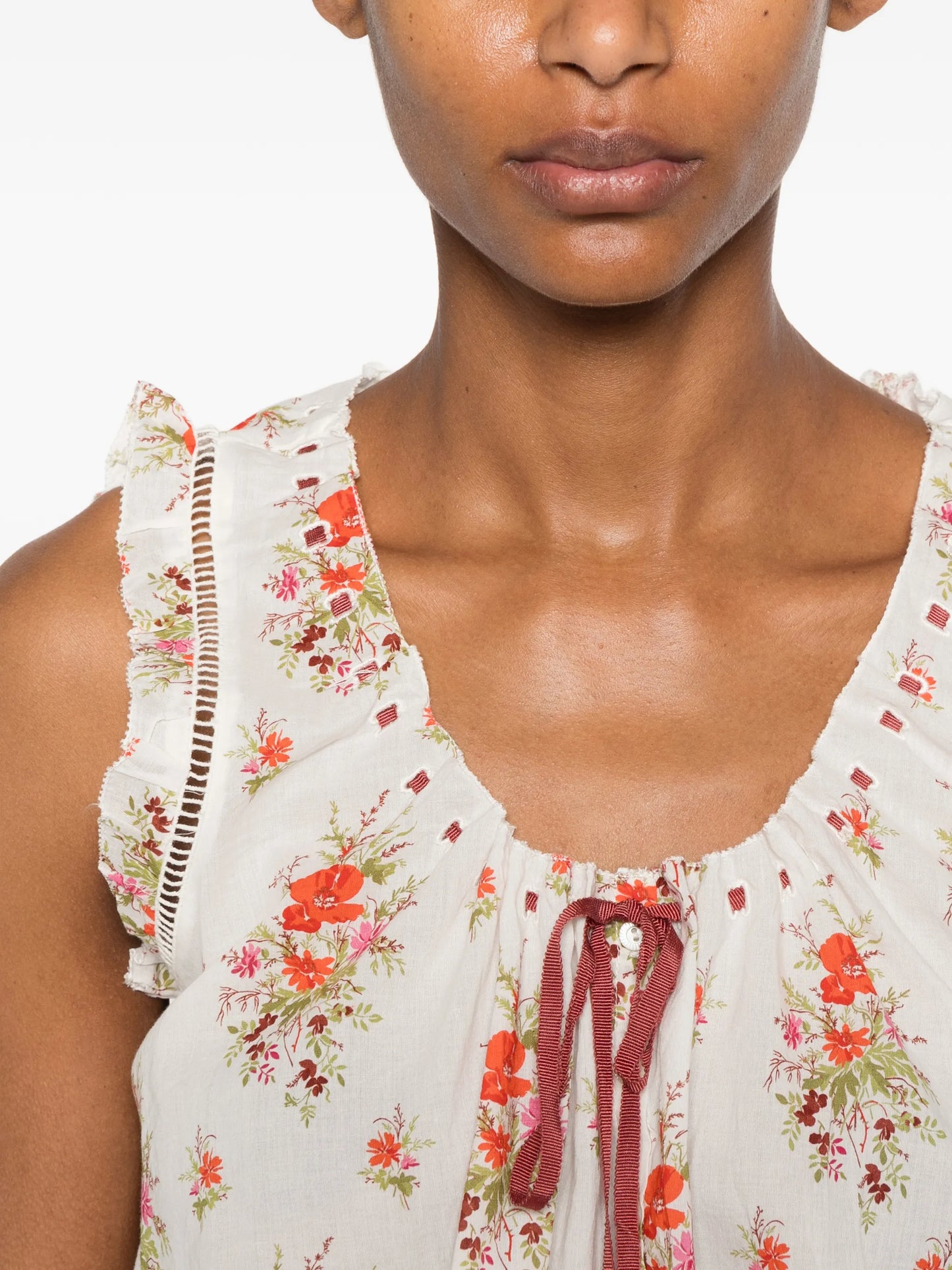 floral-print blouse