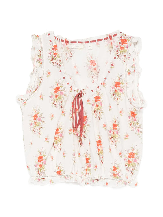 floral-print blouse