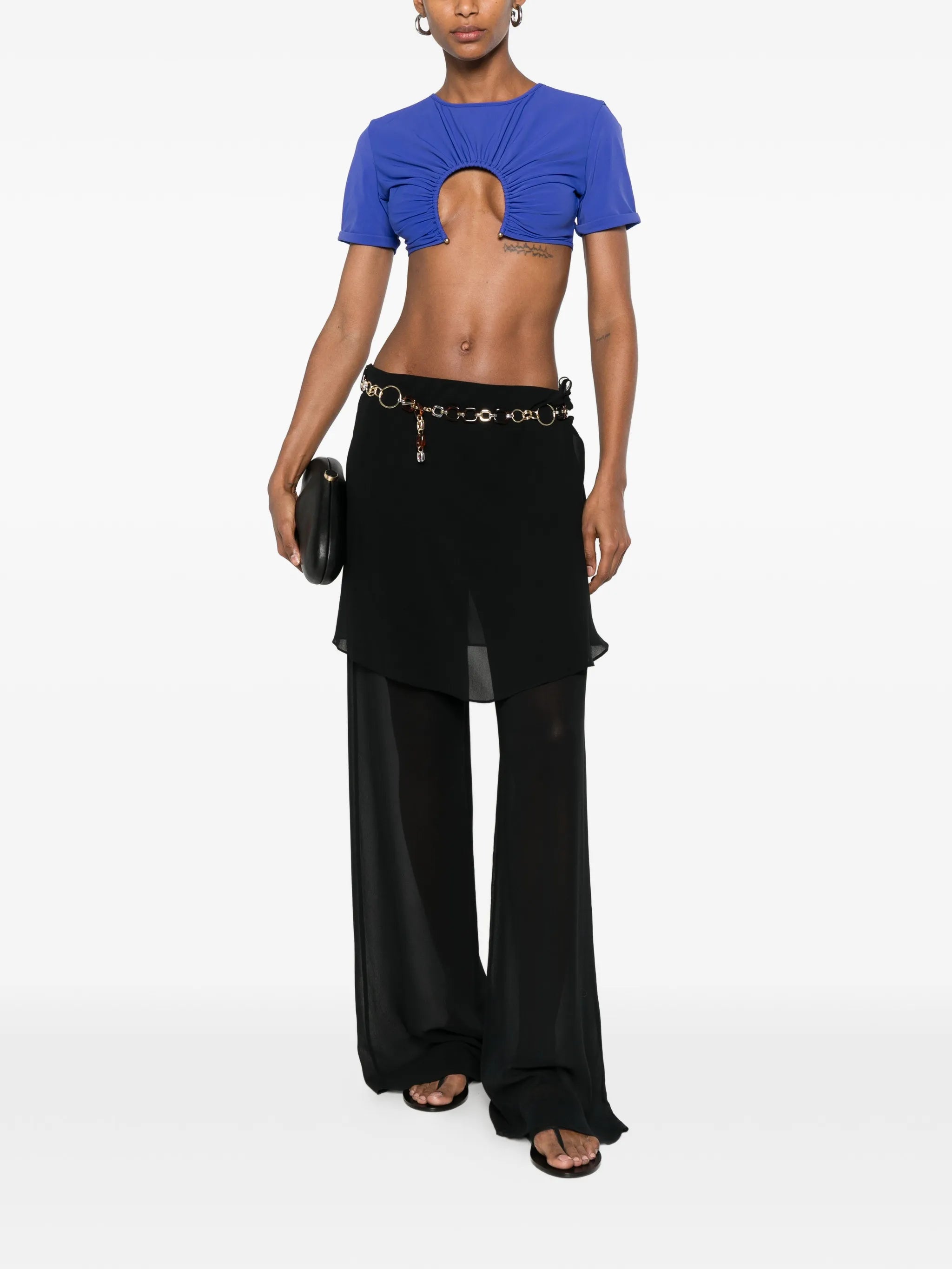 U-prong short-sleeve top