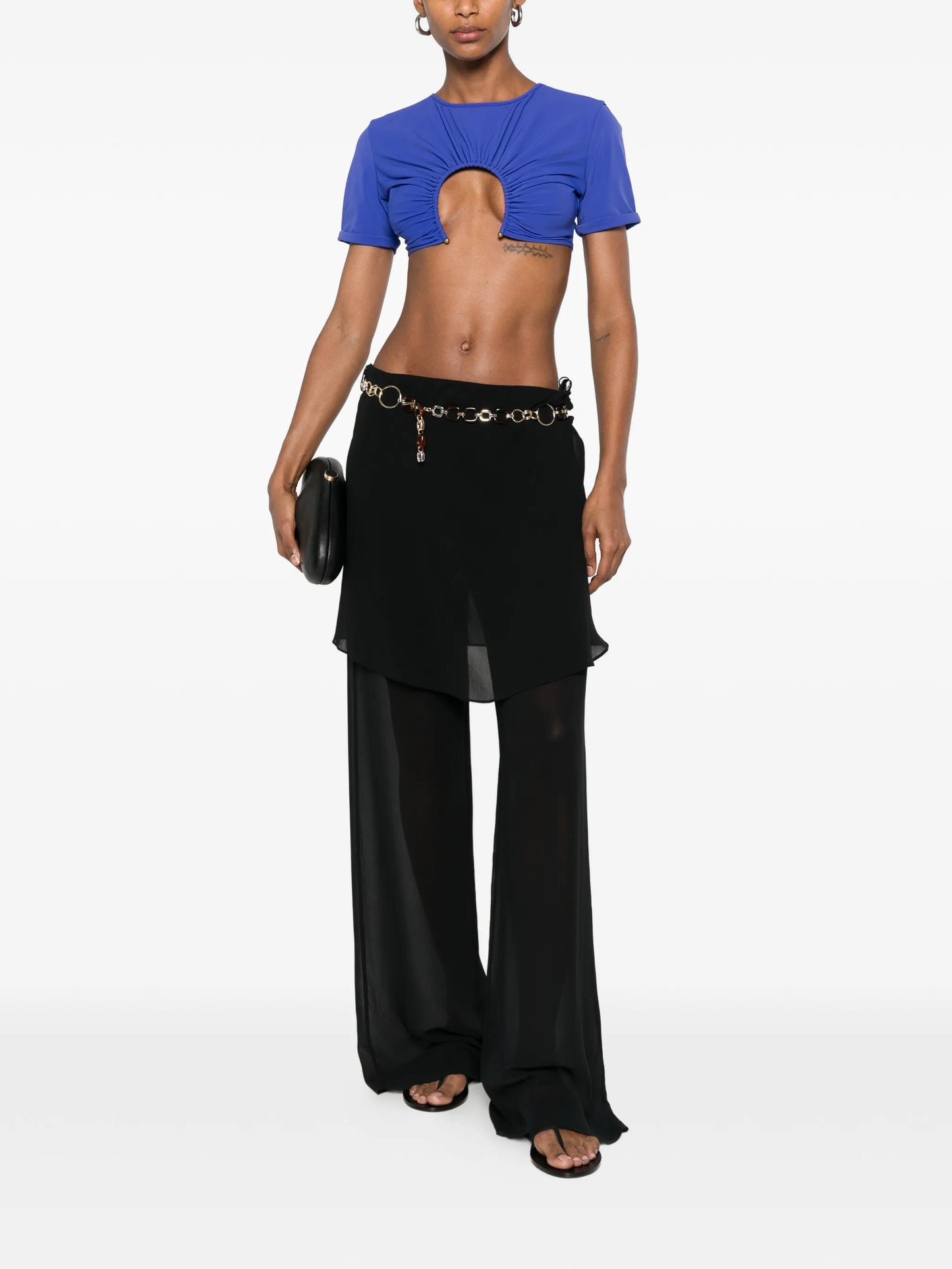 U-prong short-sleeve top