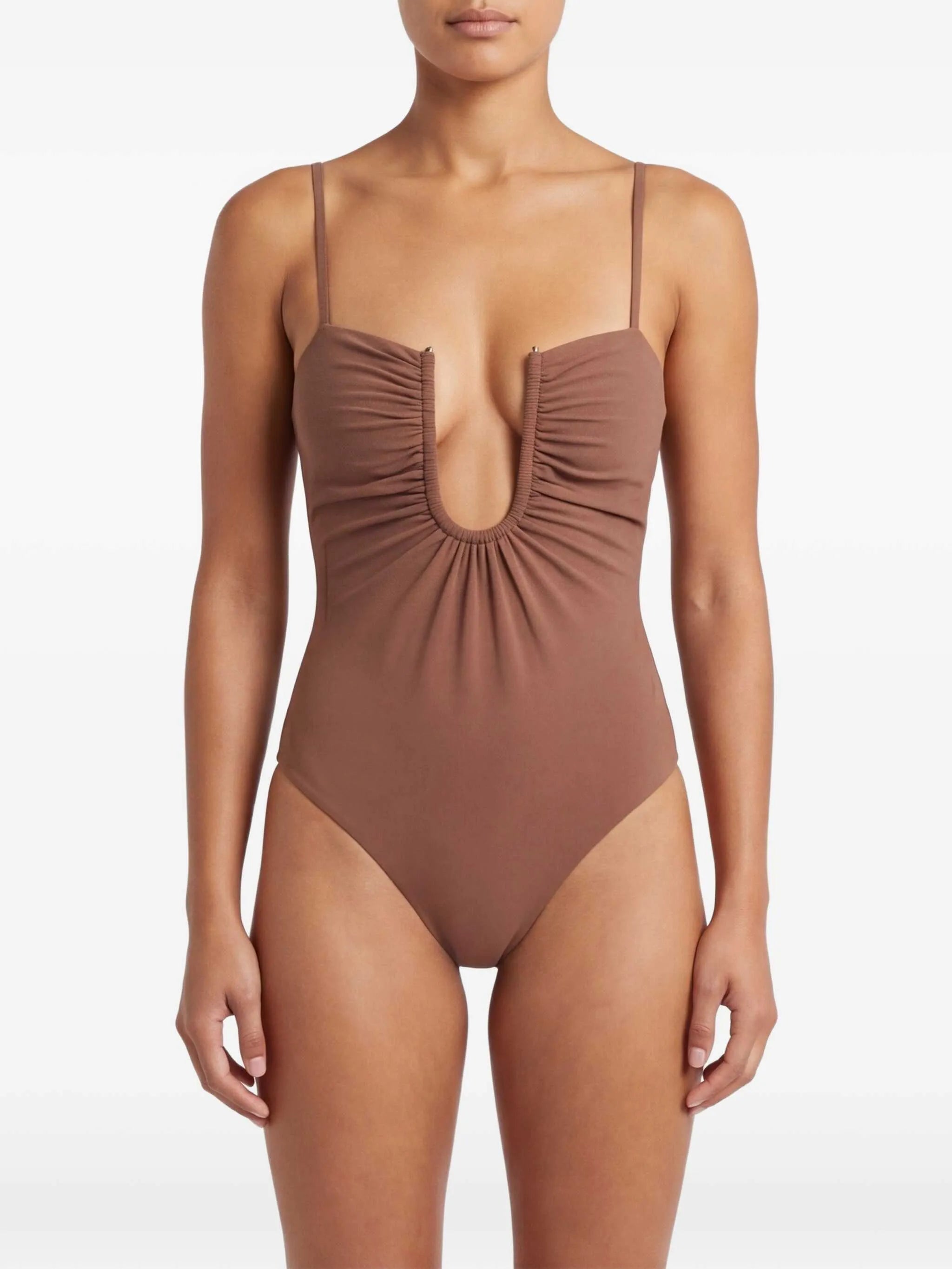 Arced ruched swimsuit