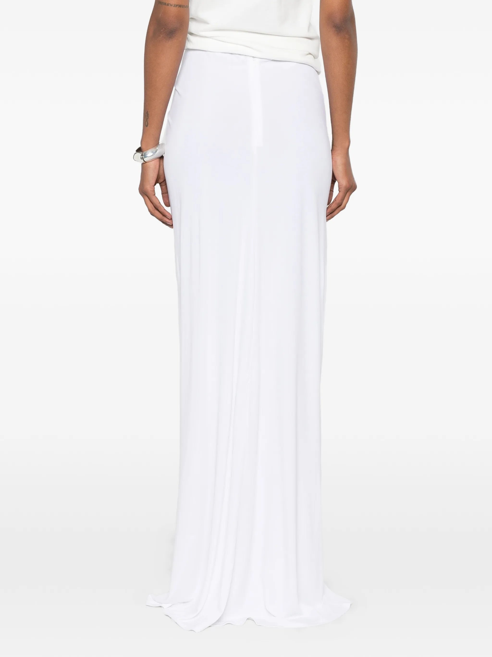 Bezel Quartz ruched maxi skirt
