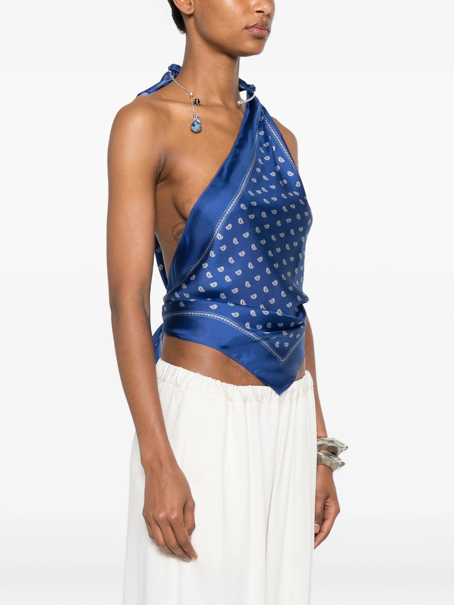 bandana-print scarf-tie top