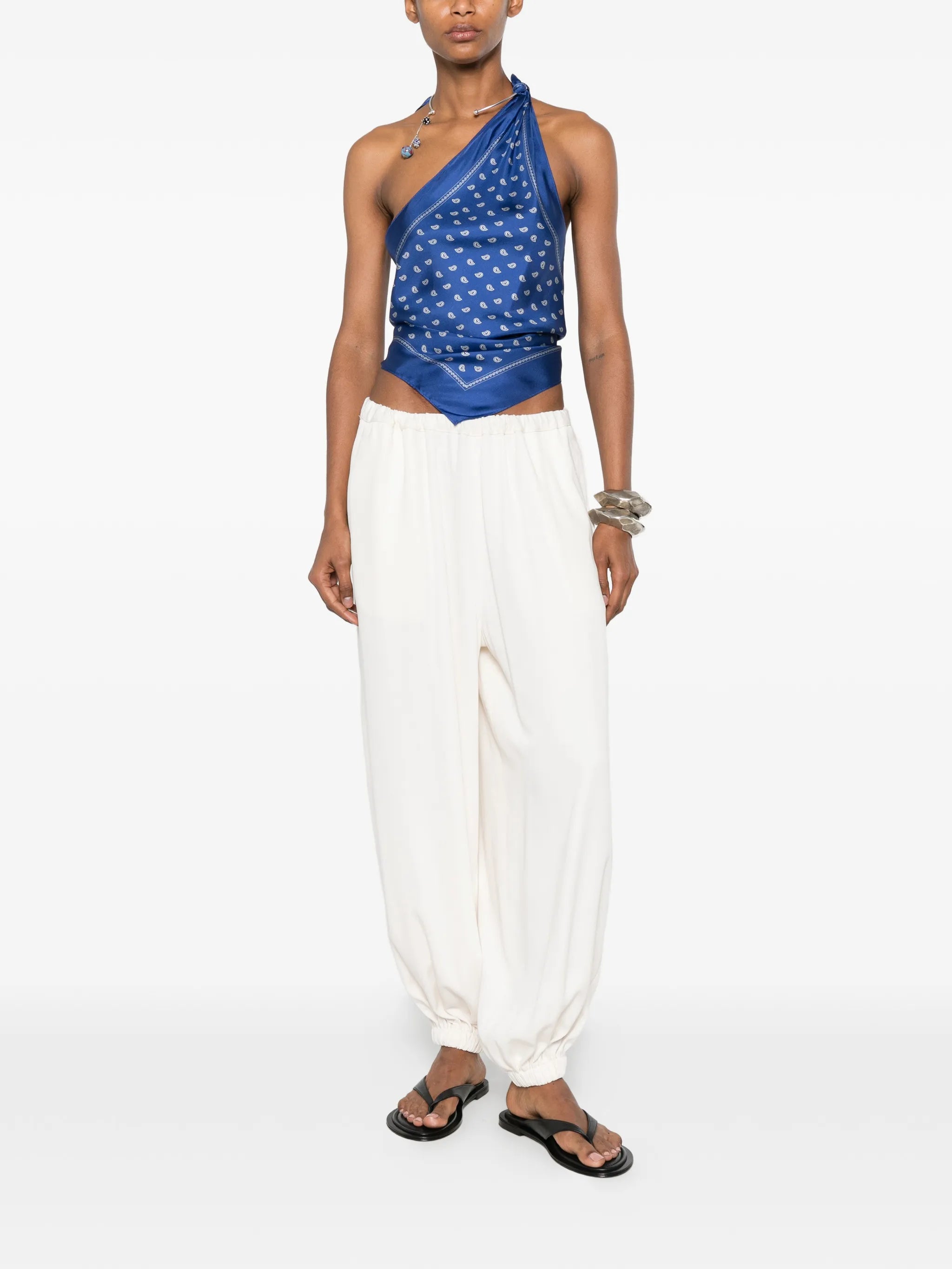bandana-print scarf-tie top