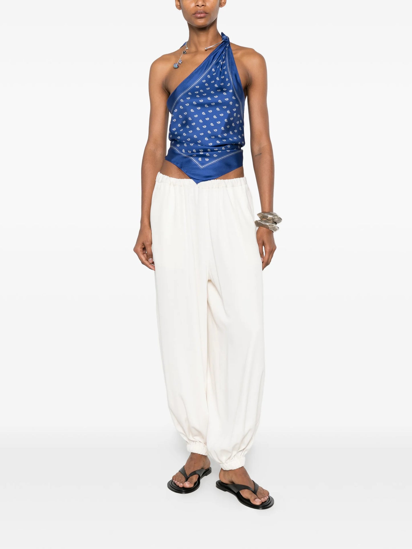 bandana-print scarf-tie top