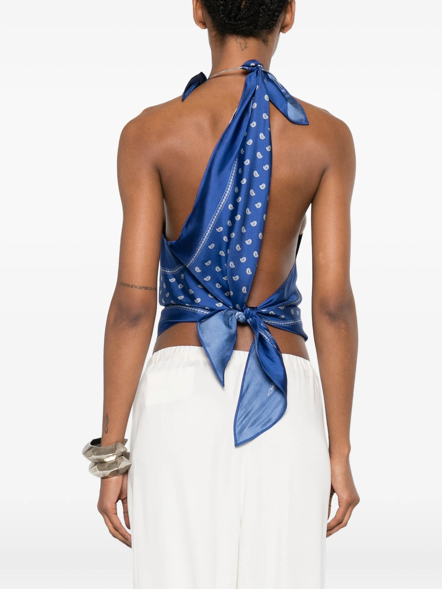 bandana-print scarf-tie top