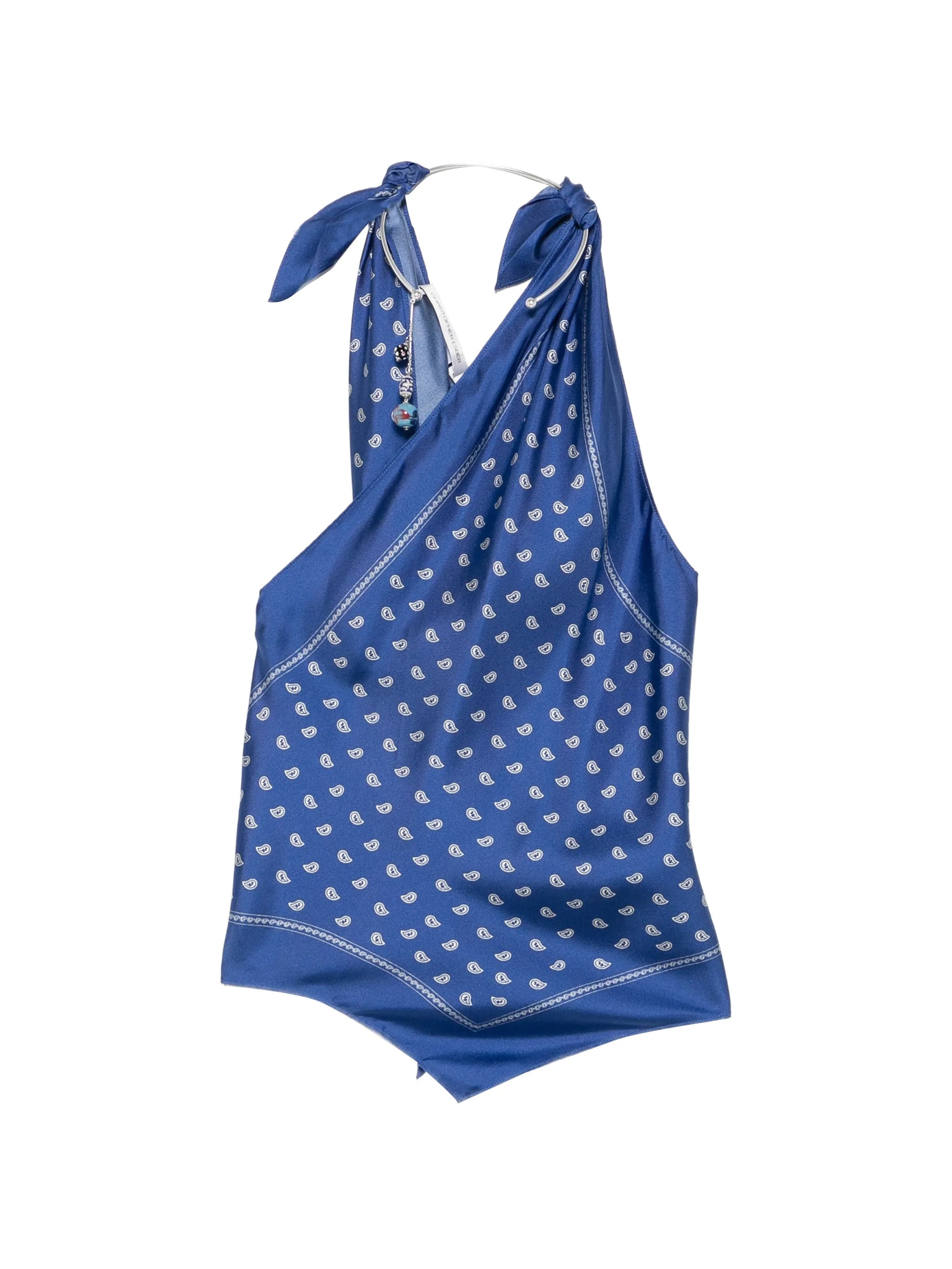 bandana-print scarf-tie top