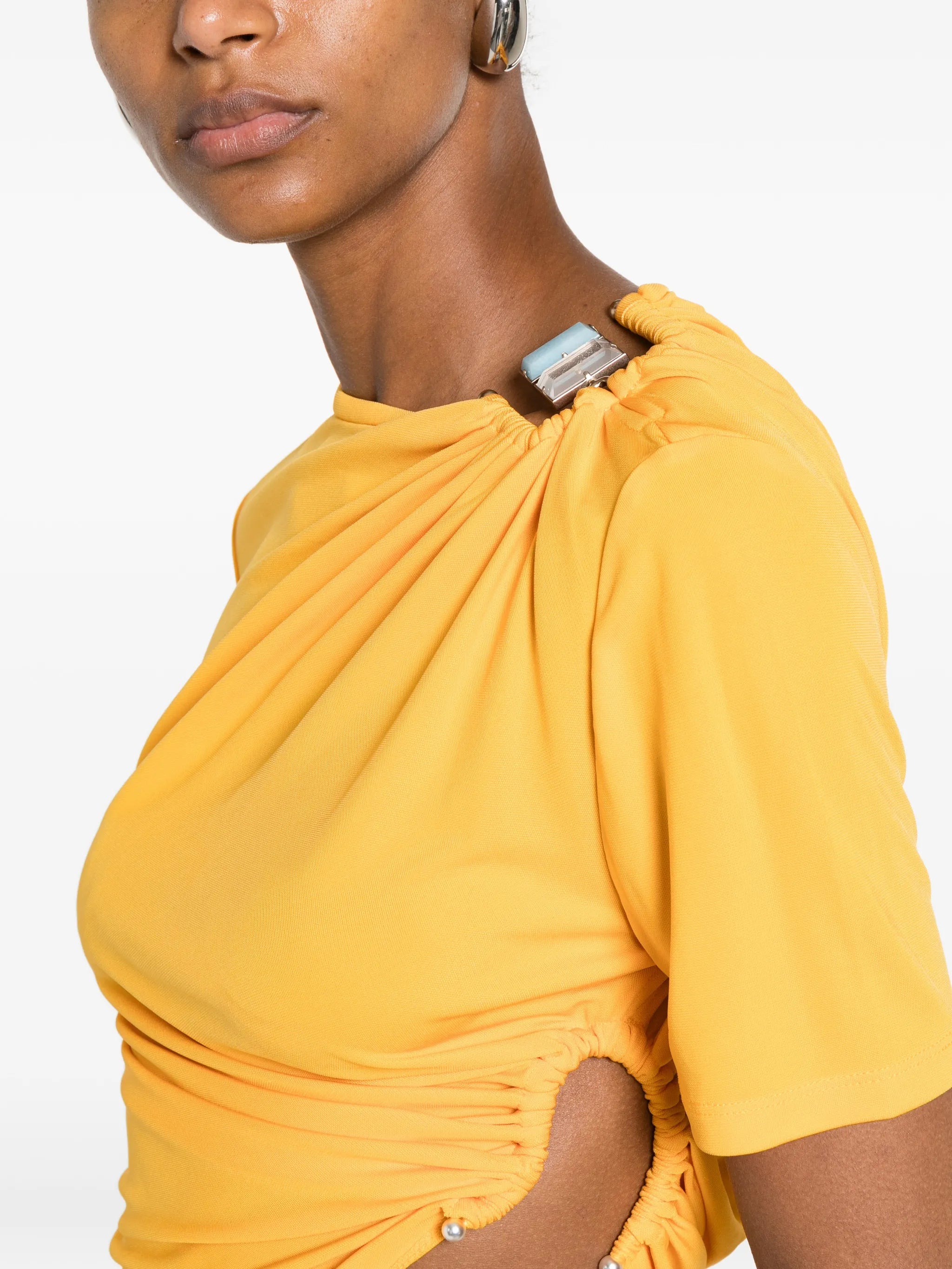 Bezel Quartz ruched T-shirt
