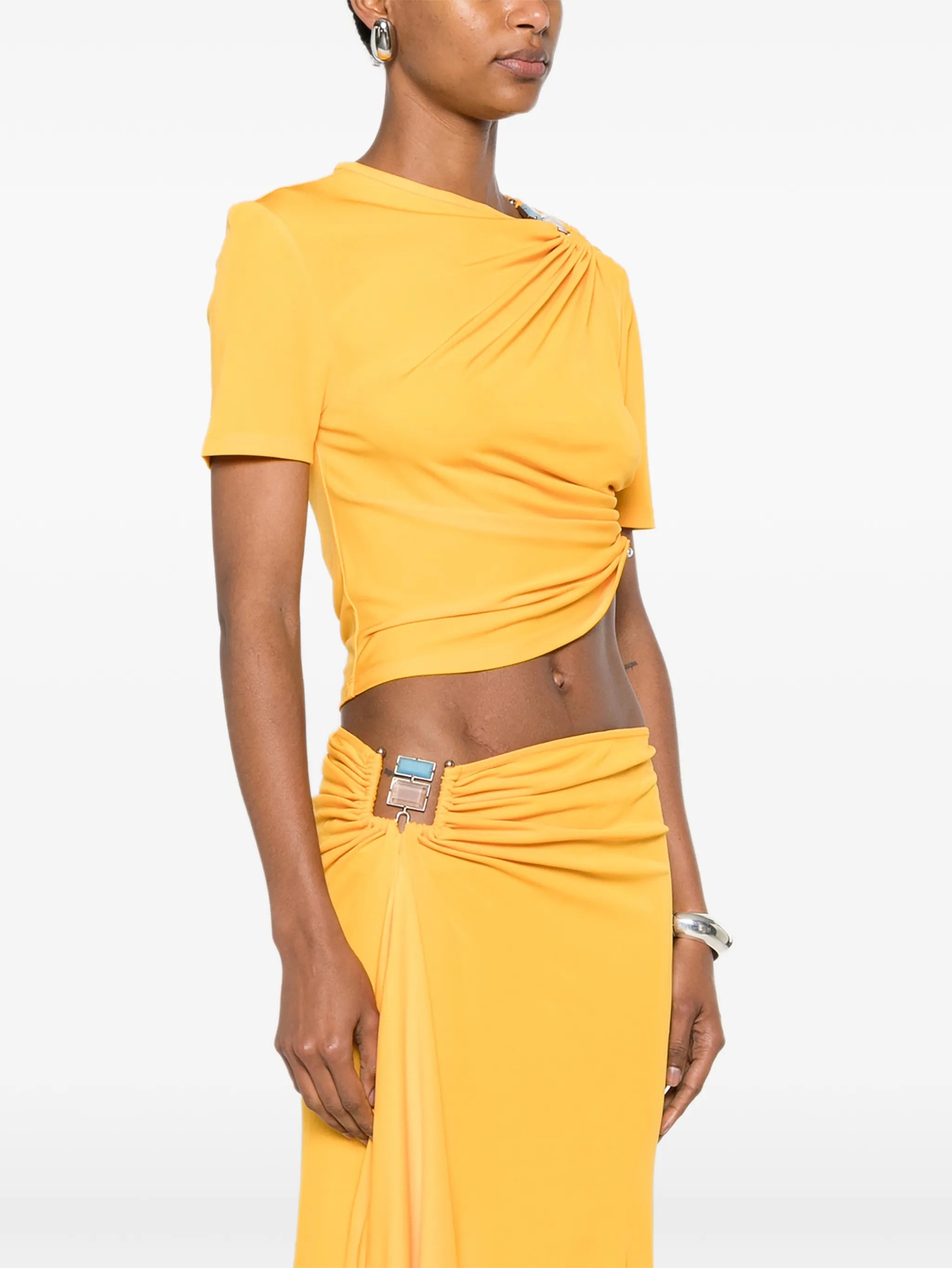 Bezel Quartz ruched T-shirt