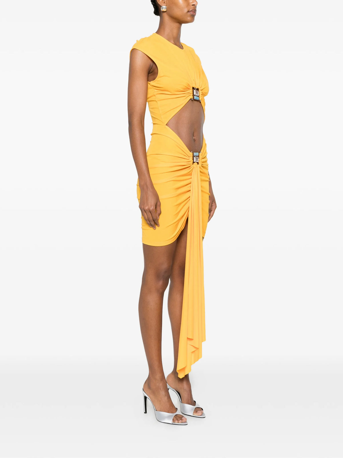 Bezel Quartz disconnect short sleeve mini dress