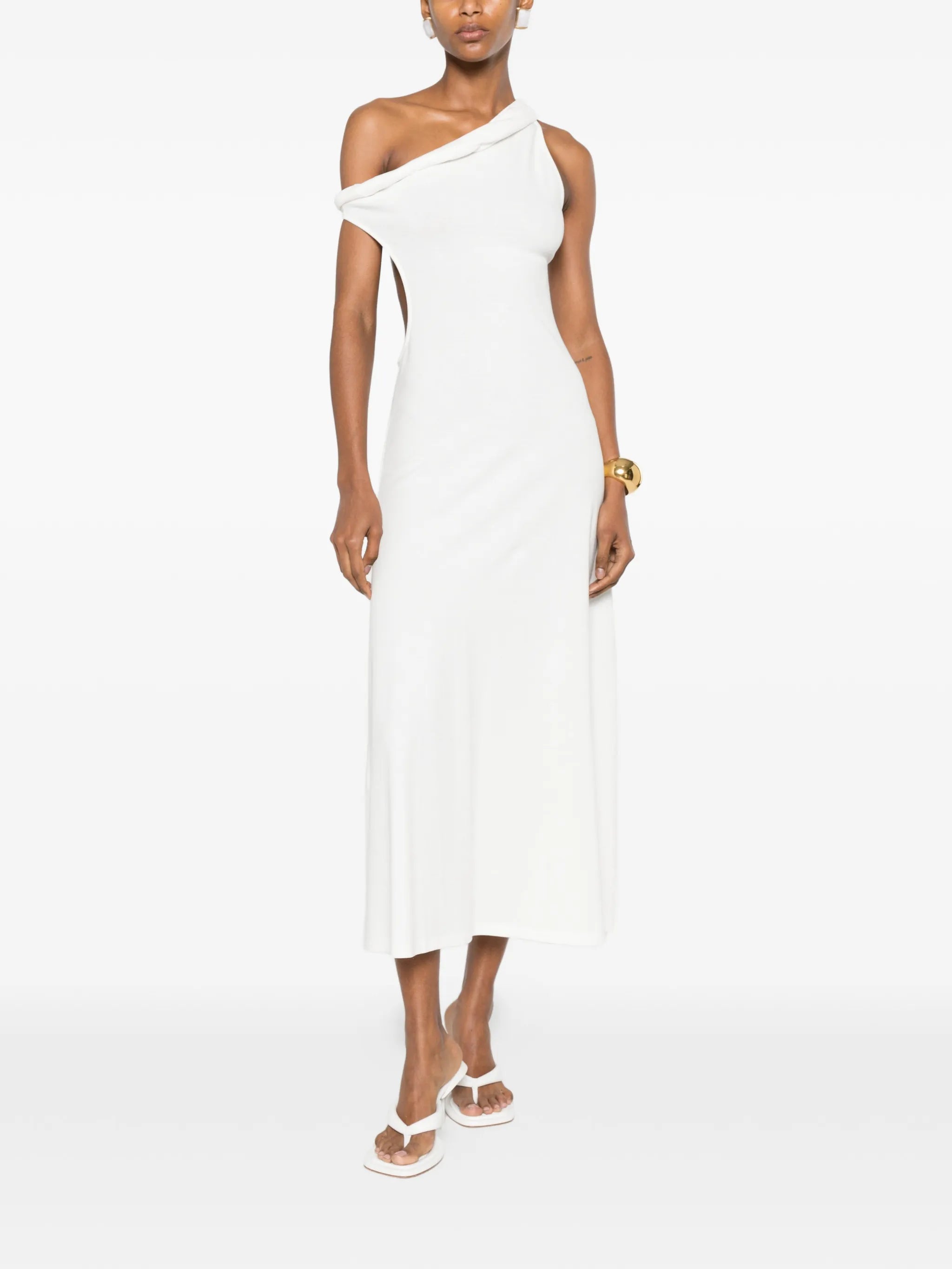 rolled cut-out dress