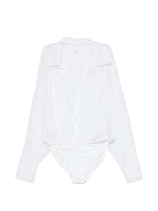 oversized-fit sheer bodysuit