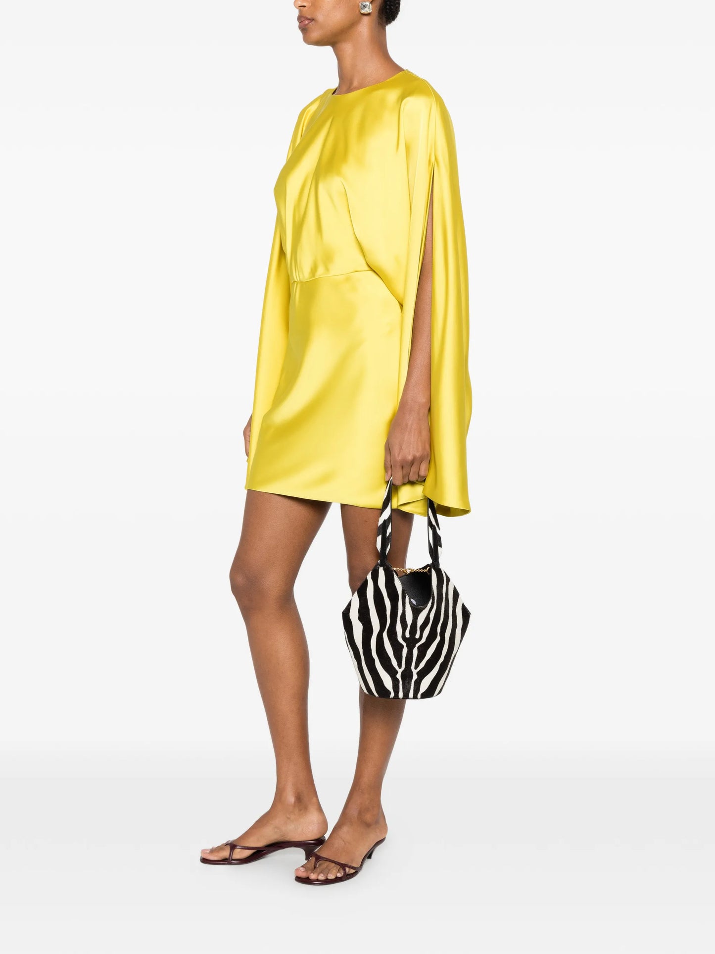 Obie cape-sleeve dress