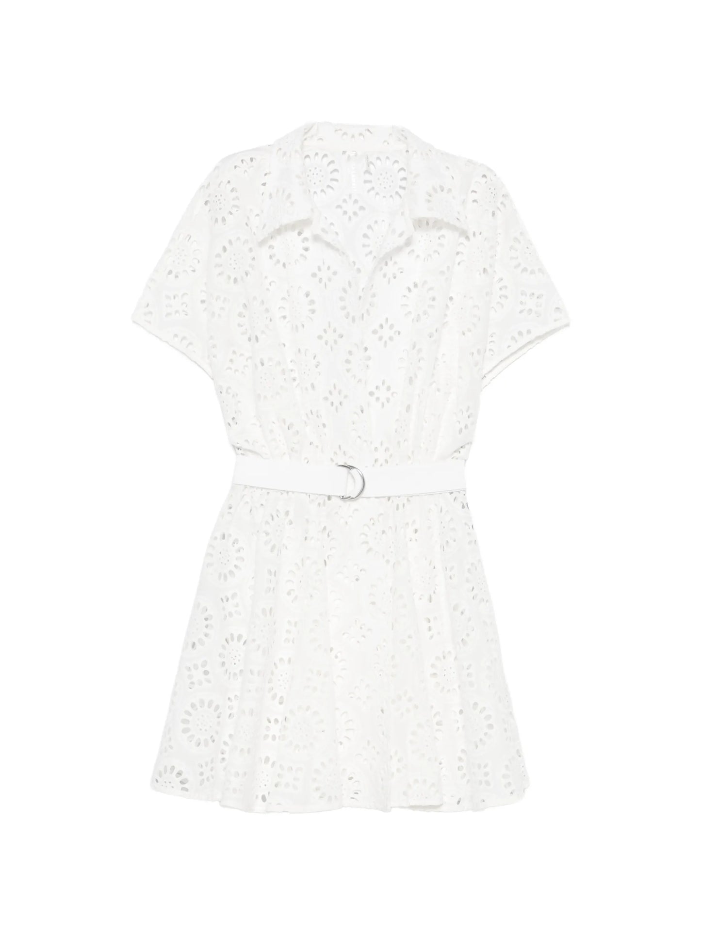 broderie-anglaise belted dress