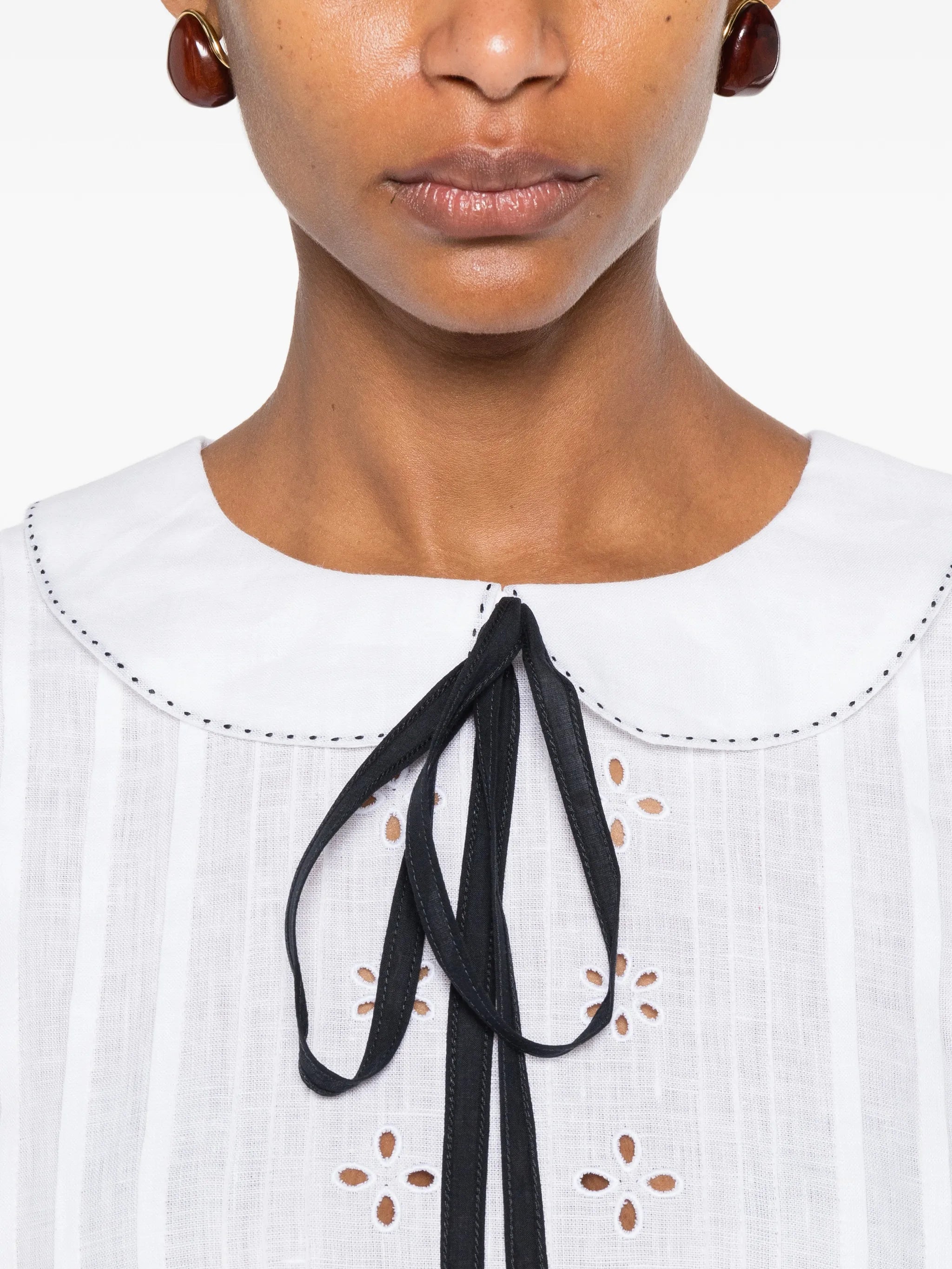 Bari broderie-anglaise midi dress