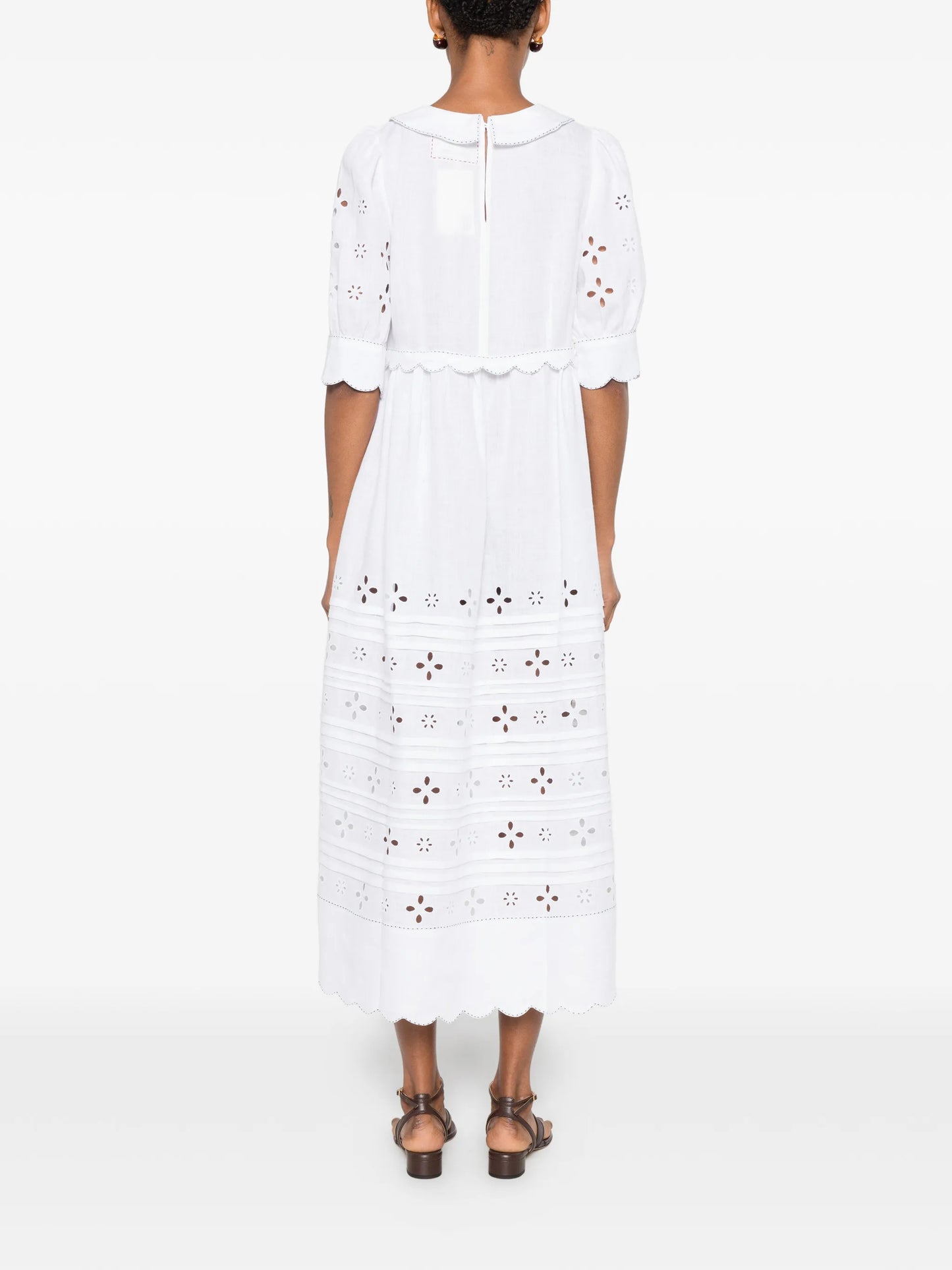 Bari broderie-anglaise midi dress