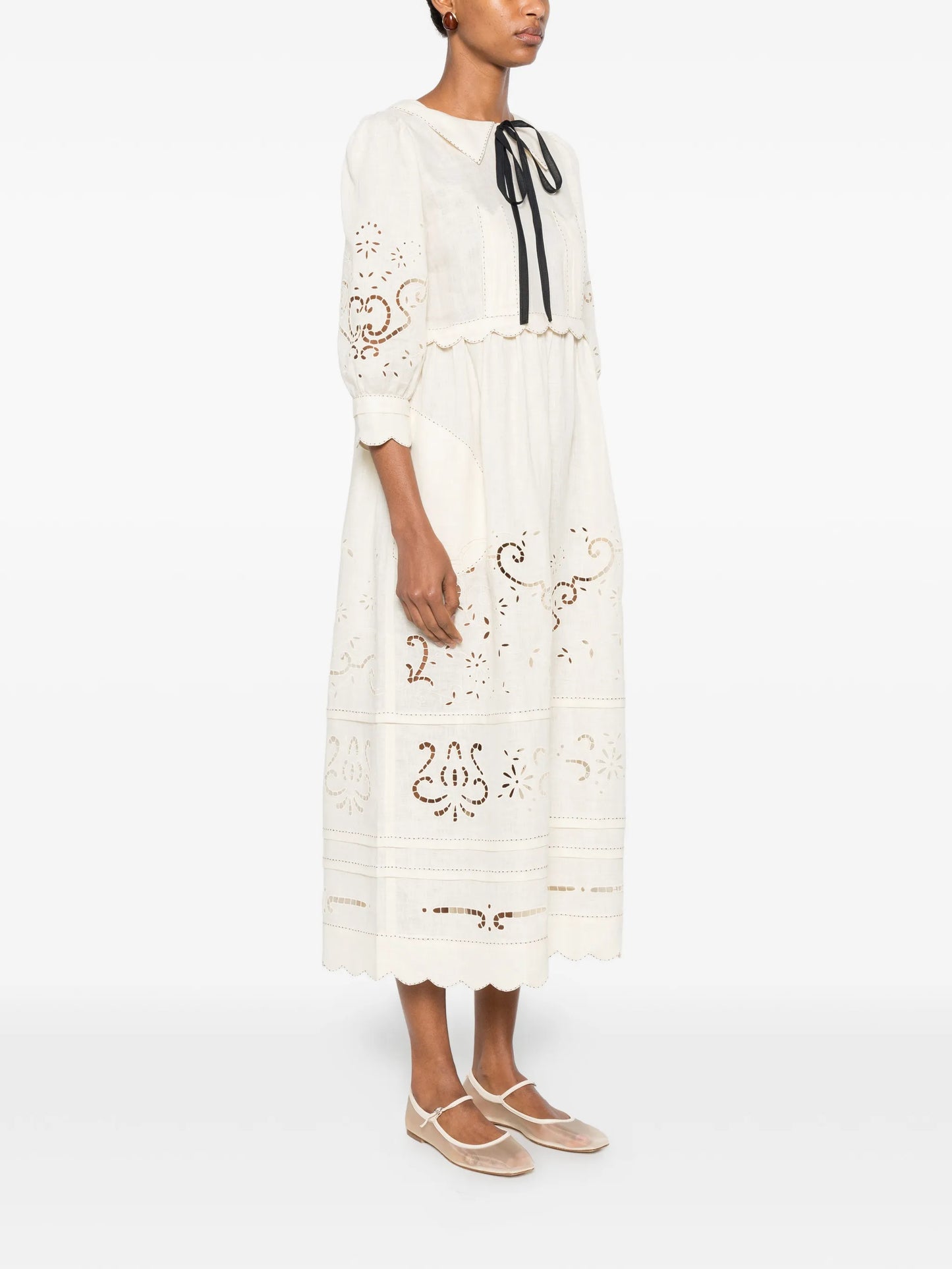 Giovanna broderie-anglaise midi dress
