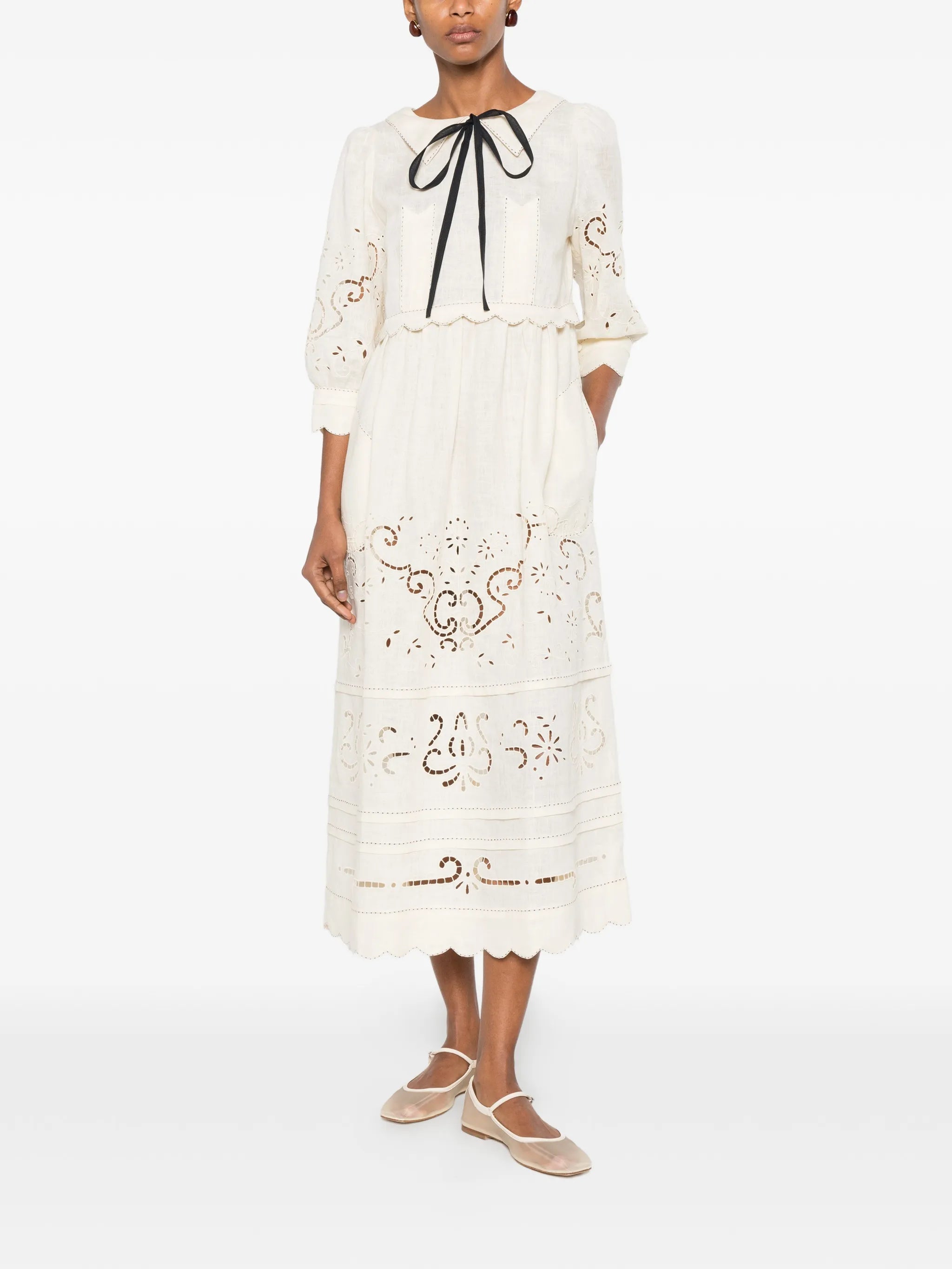 Giovanna broderie-anglaise midi dress