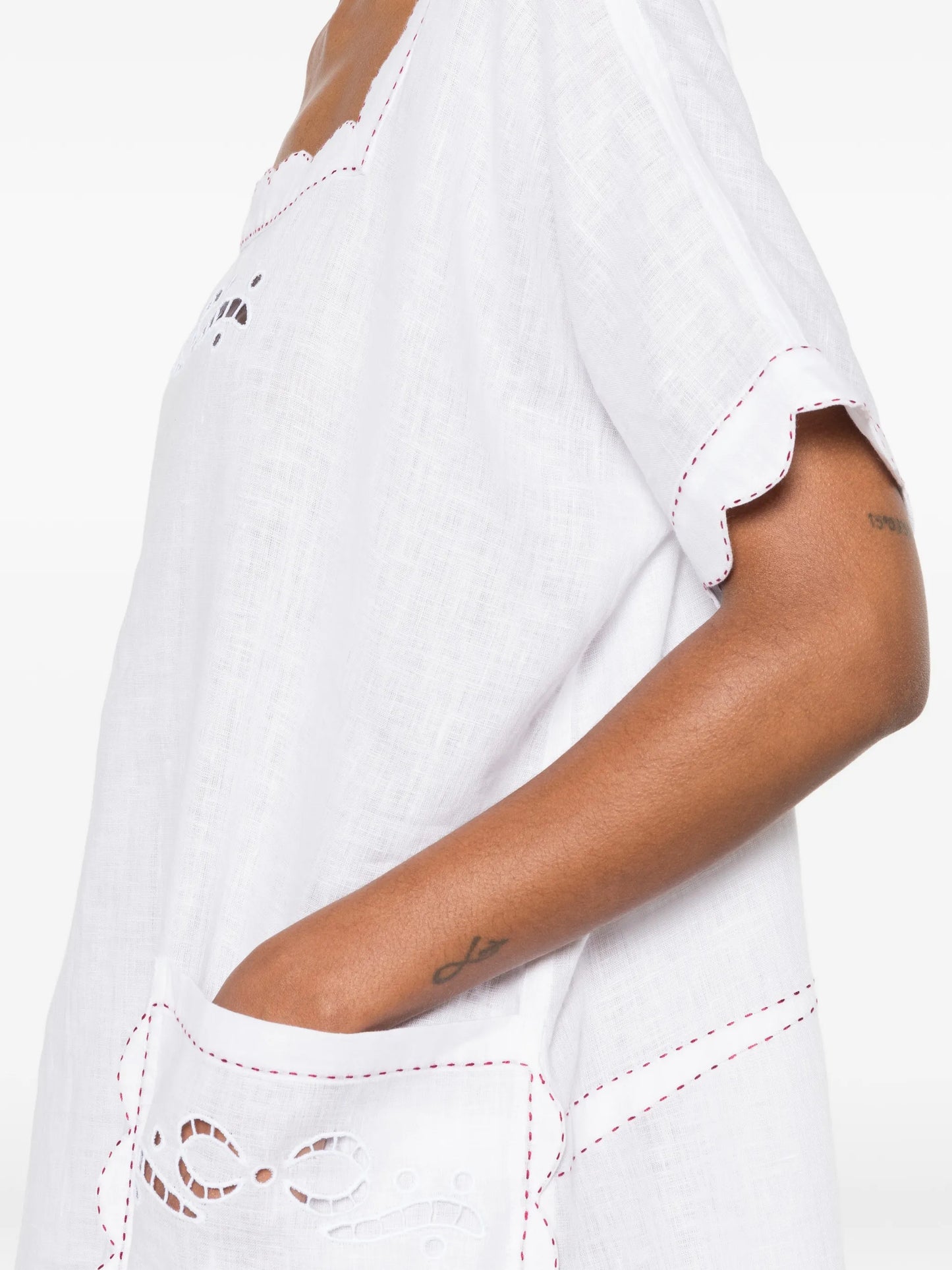Formentera scalloped-edge midi dress