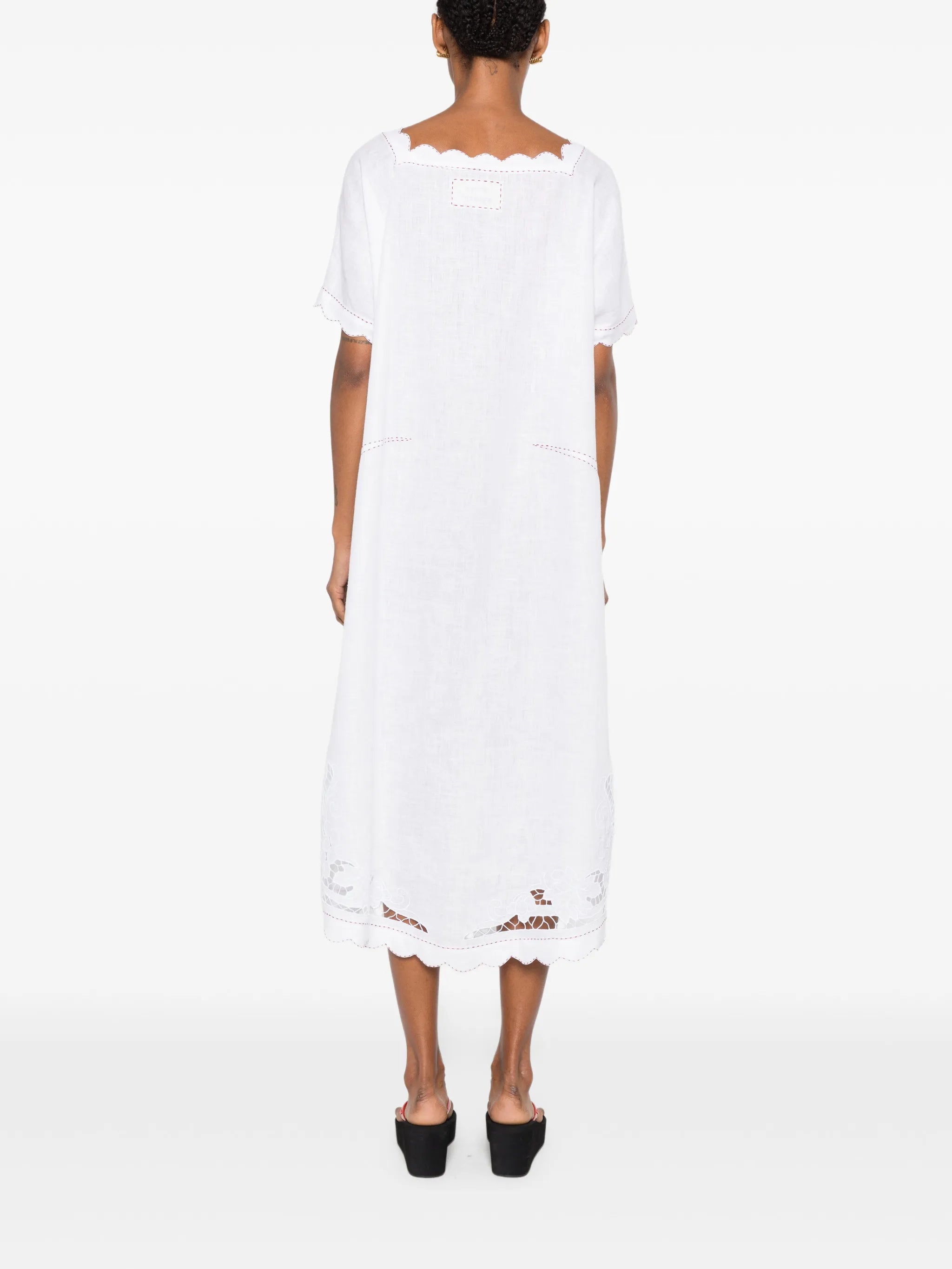 Formentera scalloped-edge midi dress