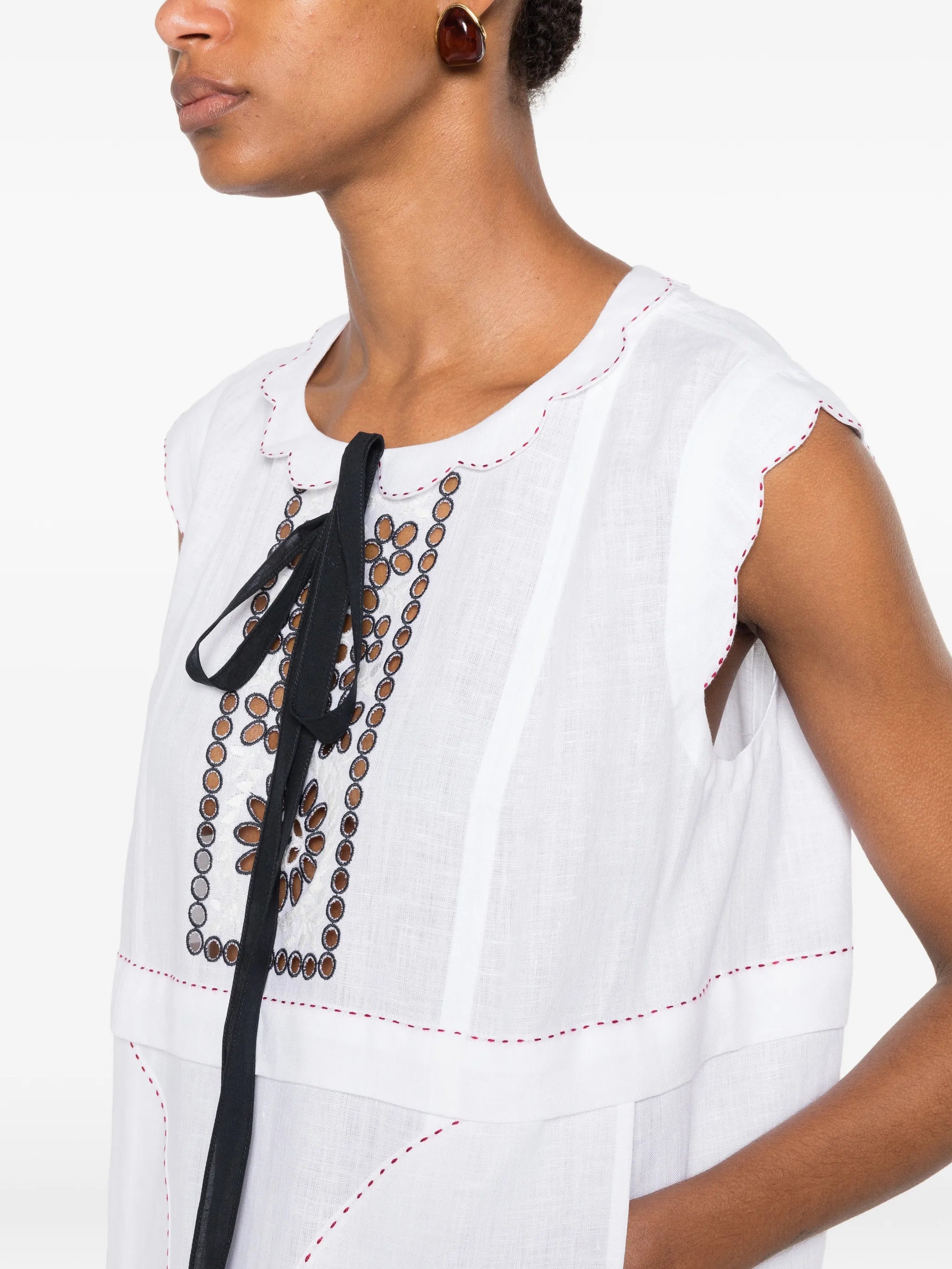 Phoebe embroidered sleeveless midi dress