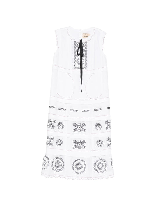 Phoebe embroidered sleeveless midi dress