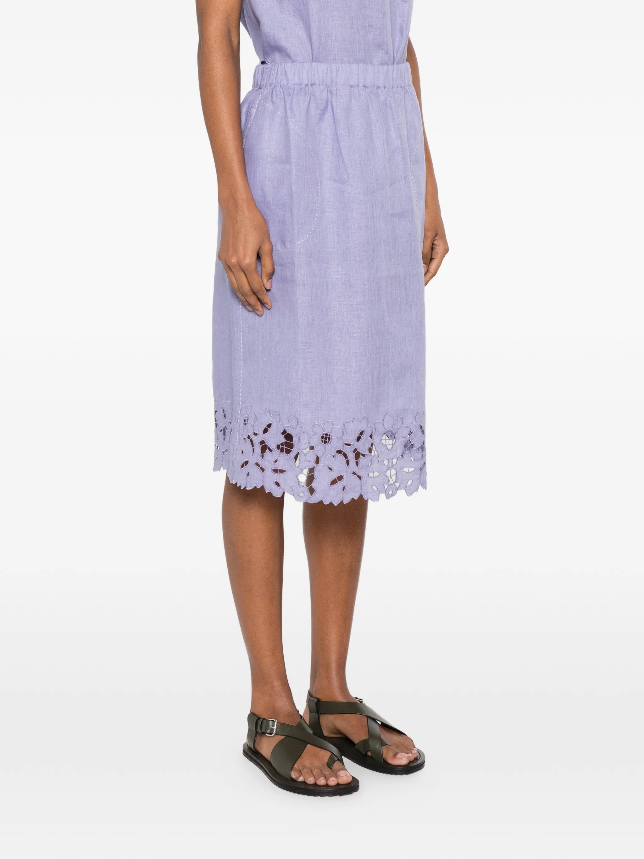 Galatea broderie-anglaise midi skirt