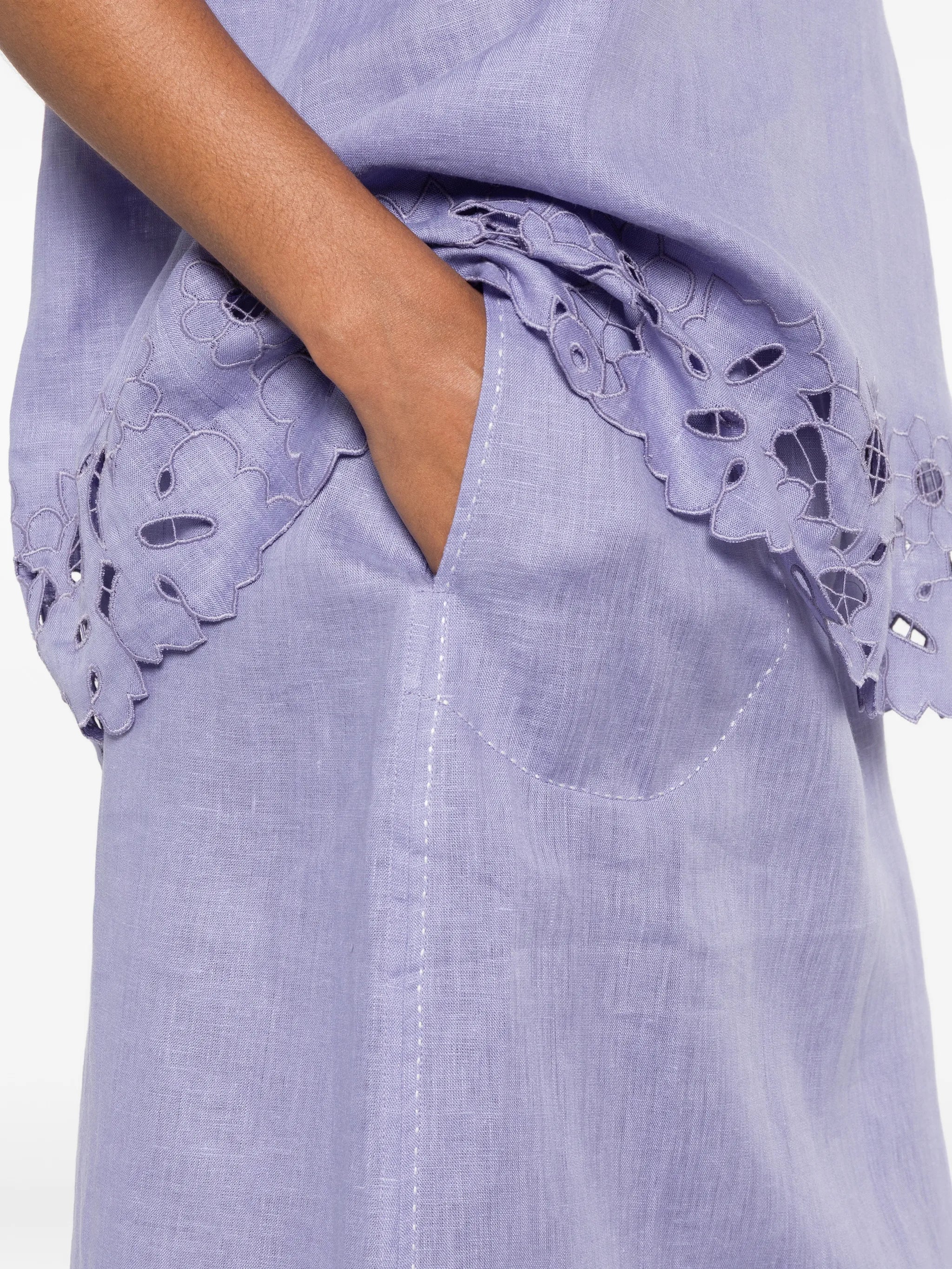 Galatea broderie-anglaise midi skirt