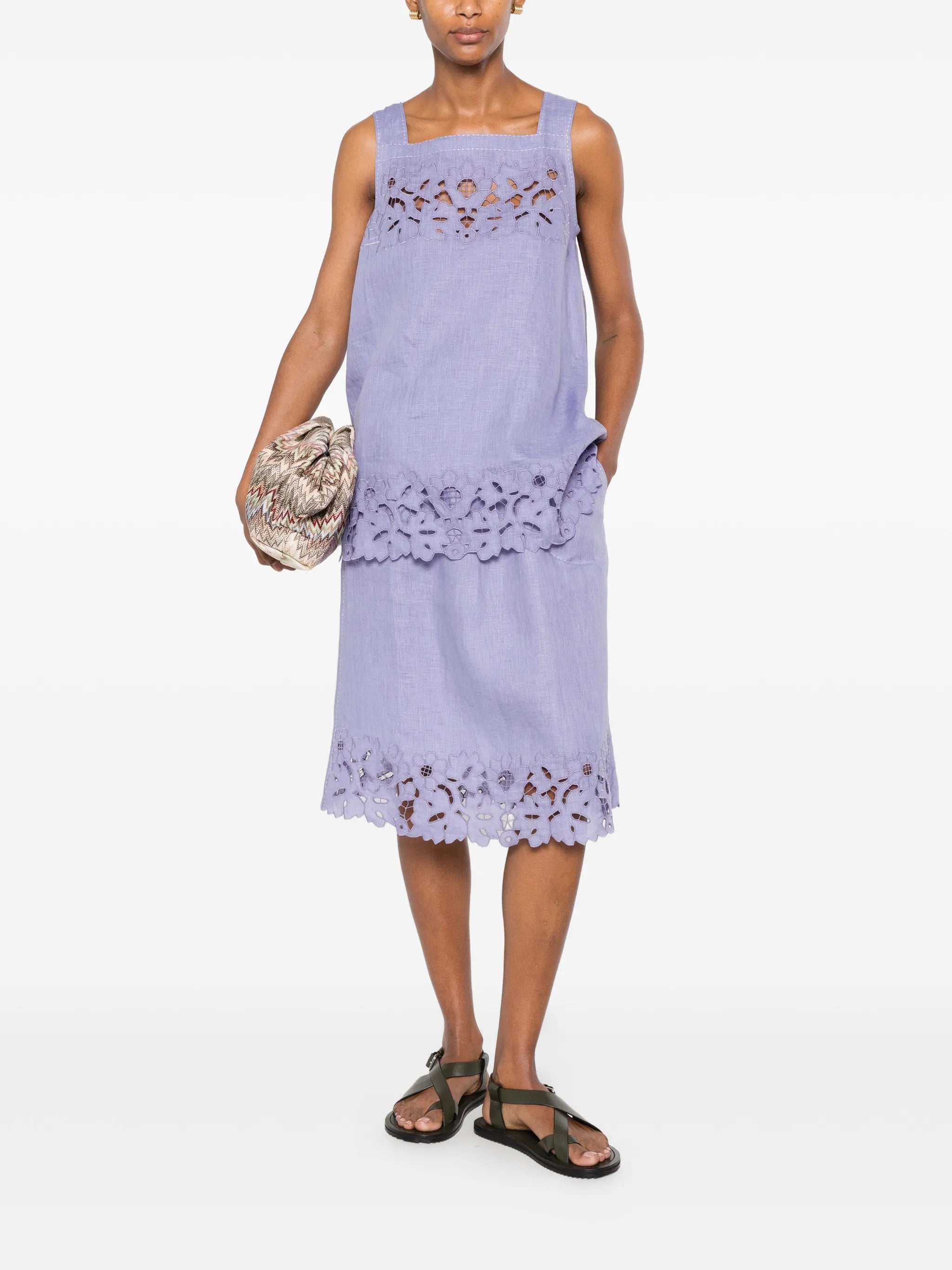 Galatea broderie-anglaise midi skirt