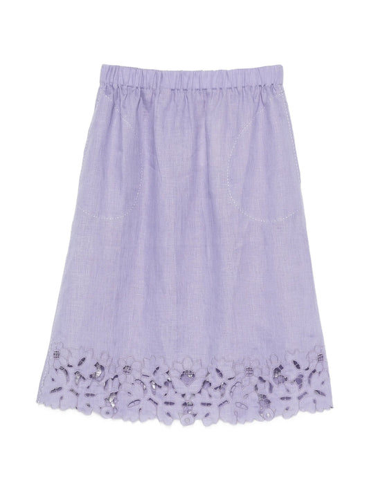 Galatea broderie-anglaise midi skirt
