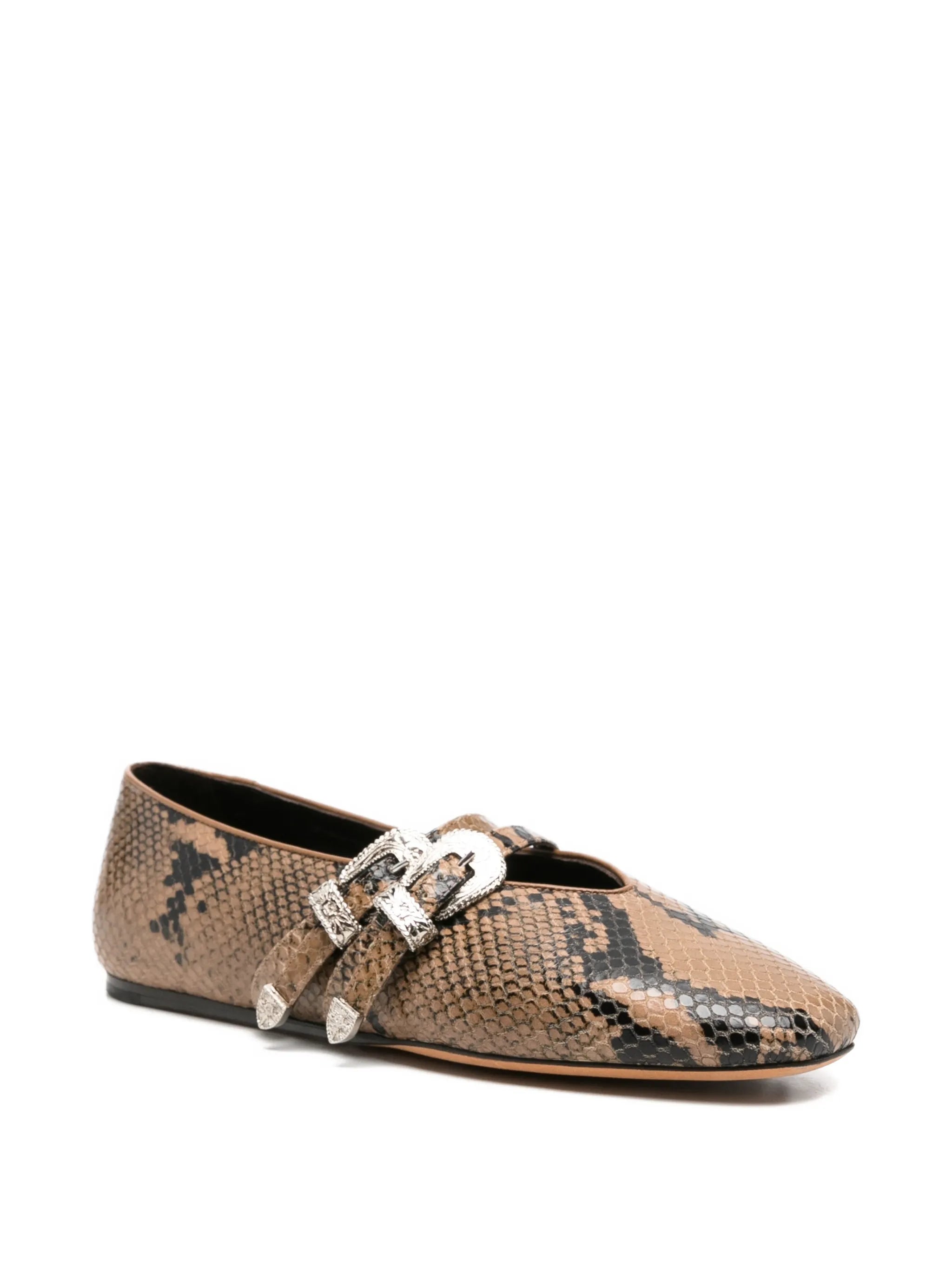Claudia snake-effect ballet flats