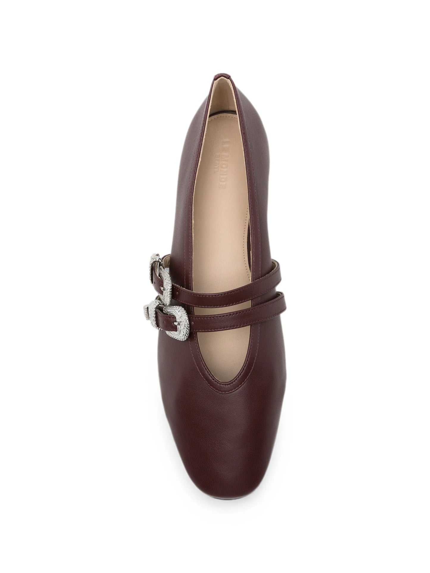 Claudia buckled leather ballet flats