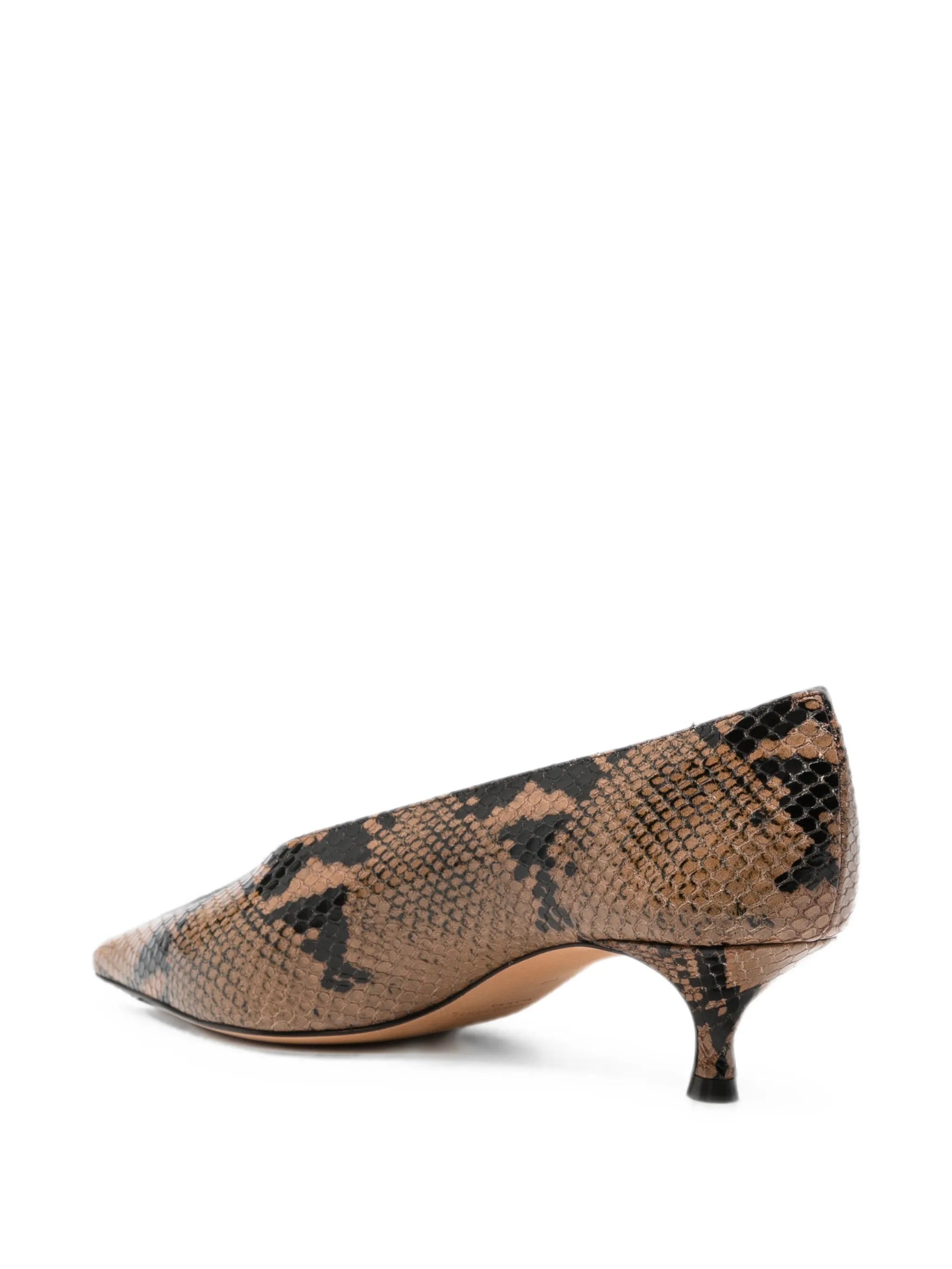 Babouche snake-effect heeled pumps
