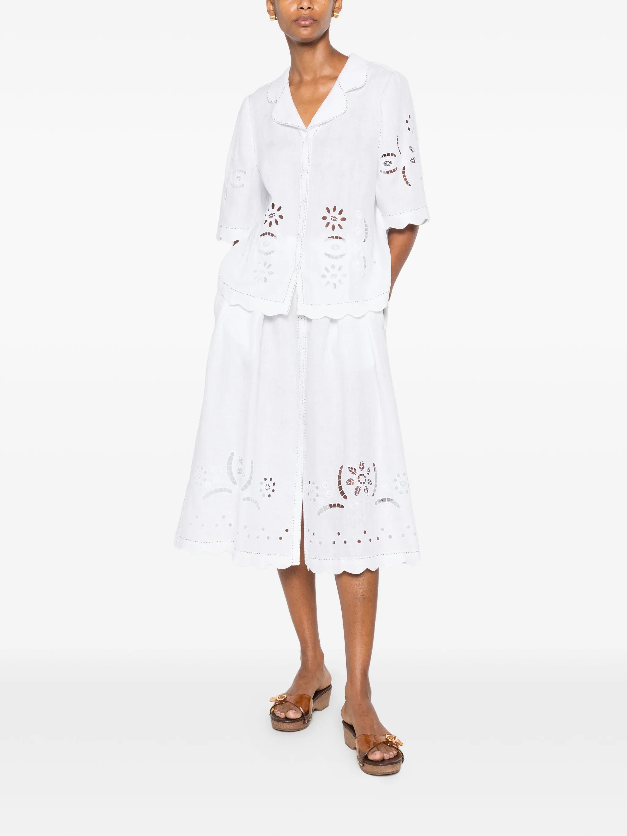 Balthazar broderie-anglaise midi skirt