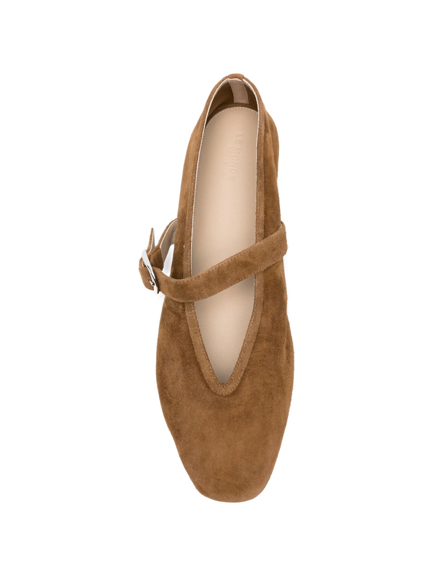 Stella buckle-strap suede ballet flats
