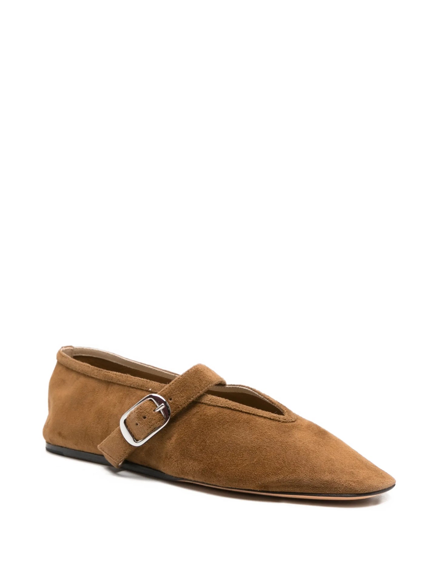 Stella buckle-strap suede ballet flats