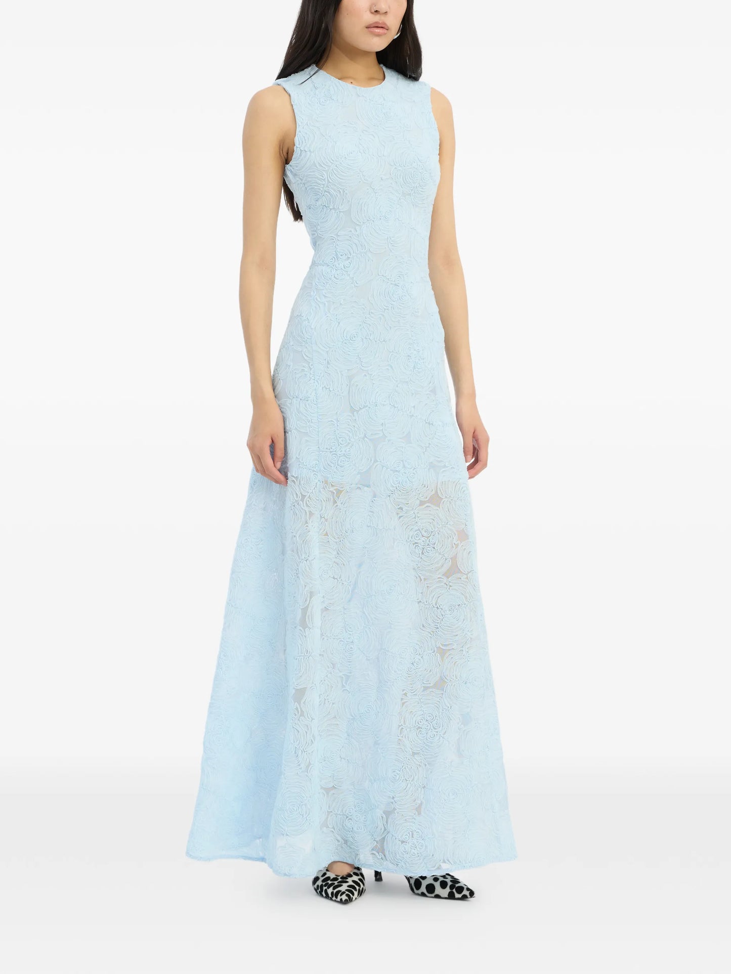floral-motif maxi dress