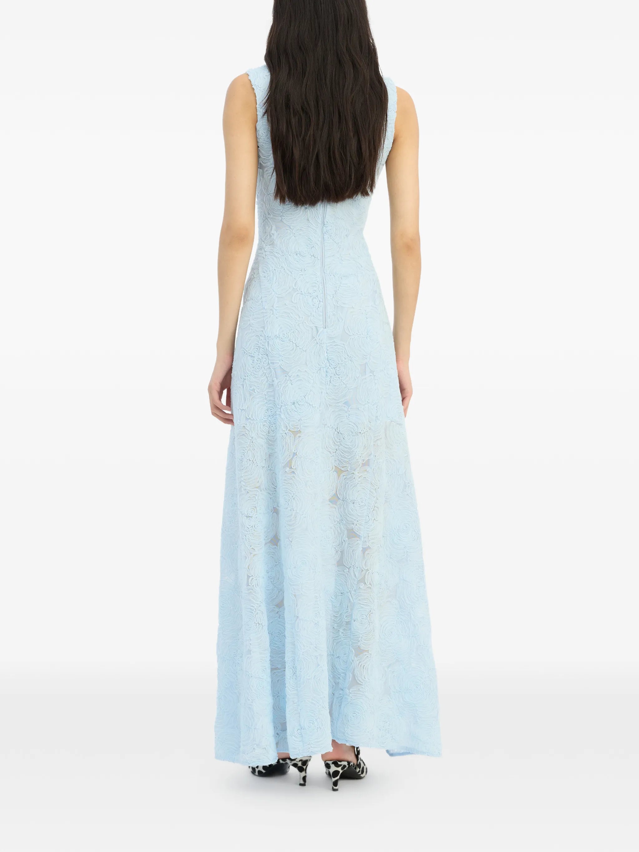 floral-motif maxi dress