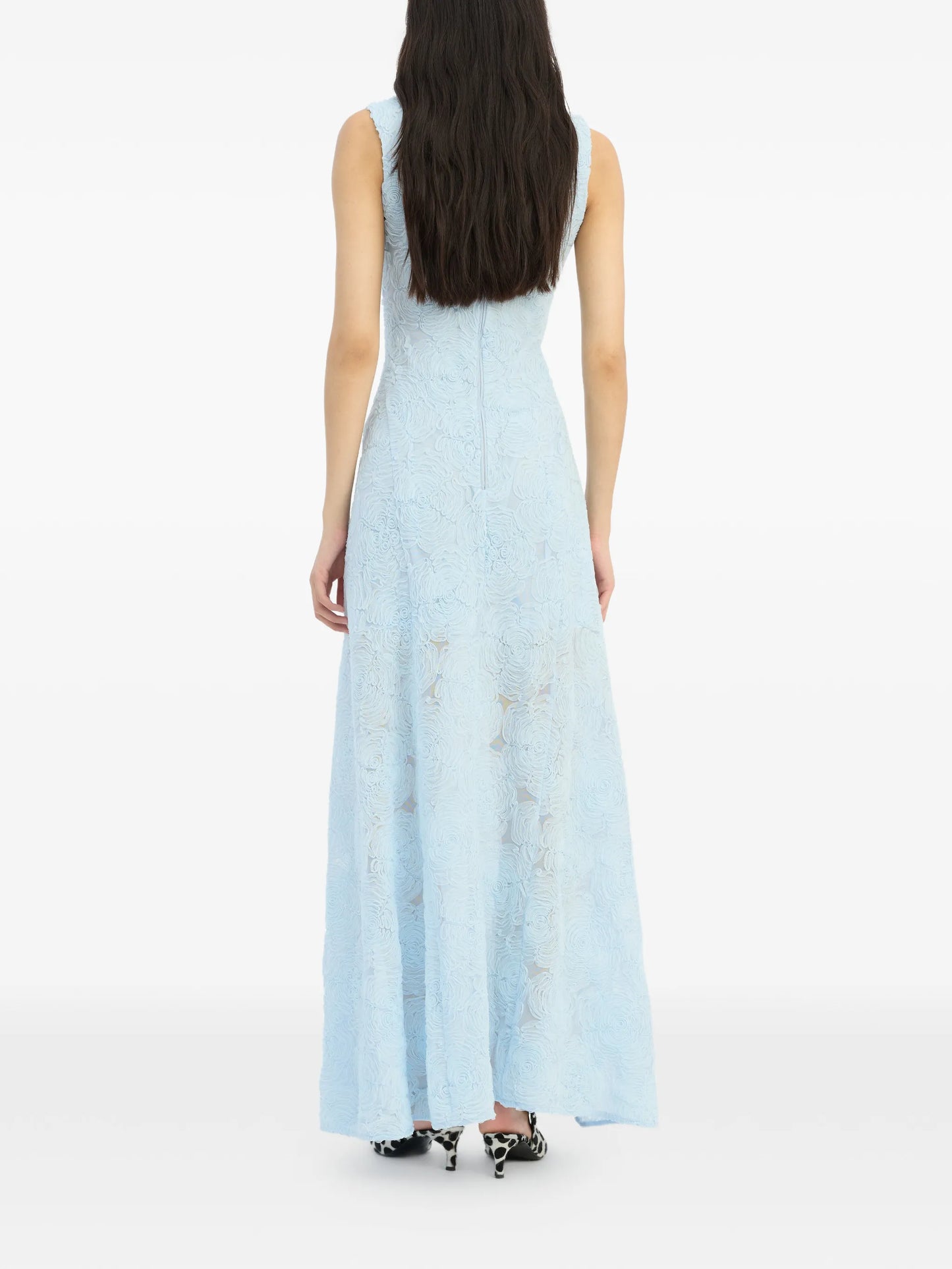 floral-motif maxi dress