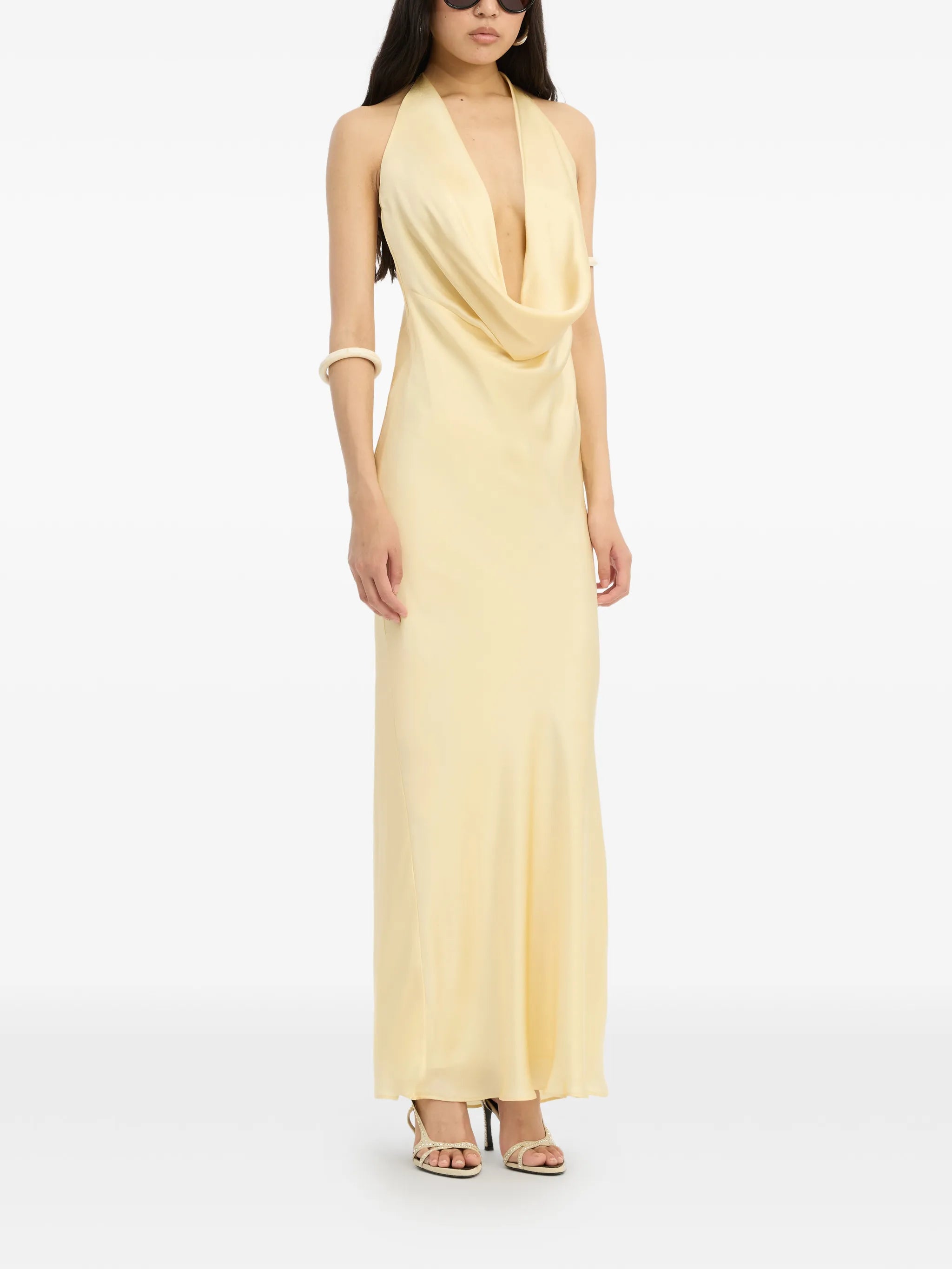 halter chiffon maxi dress