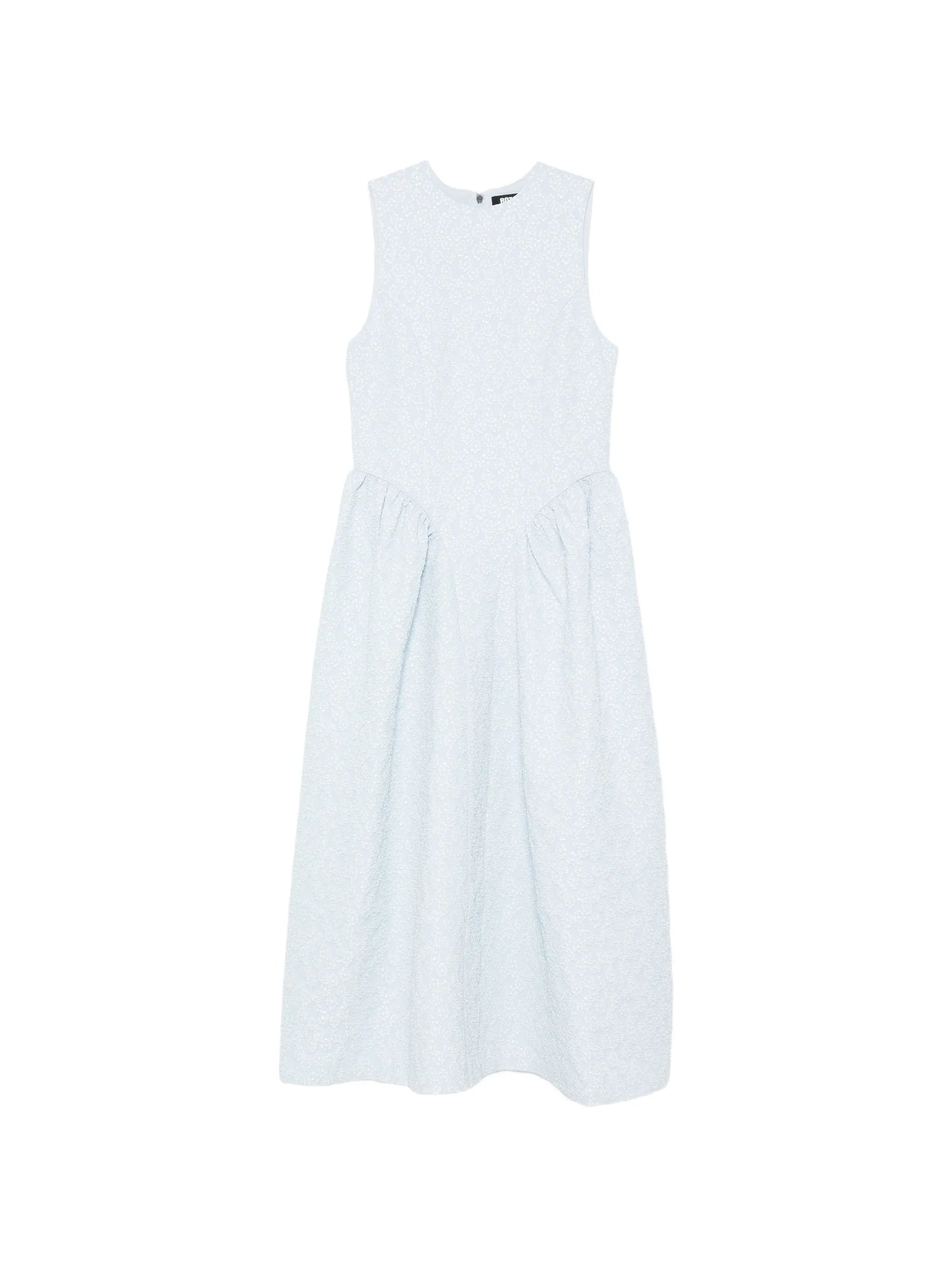 jacquard crew-neck midi dress