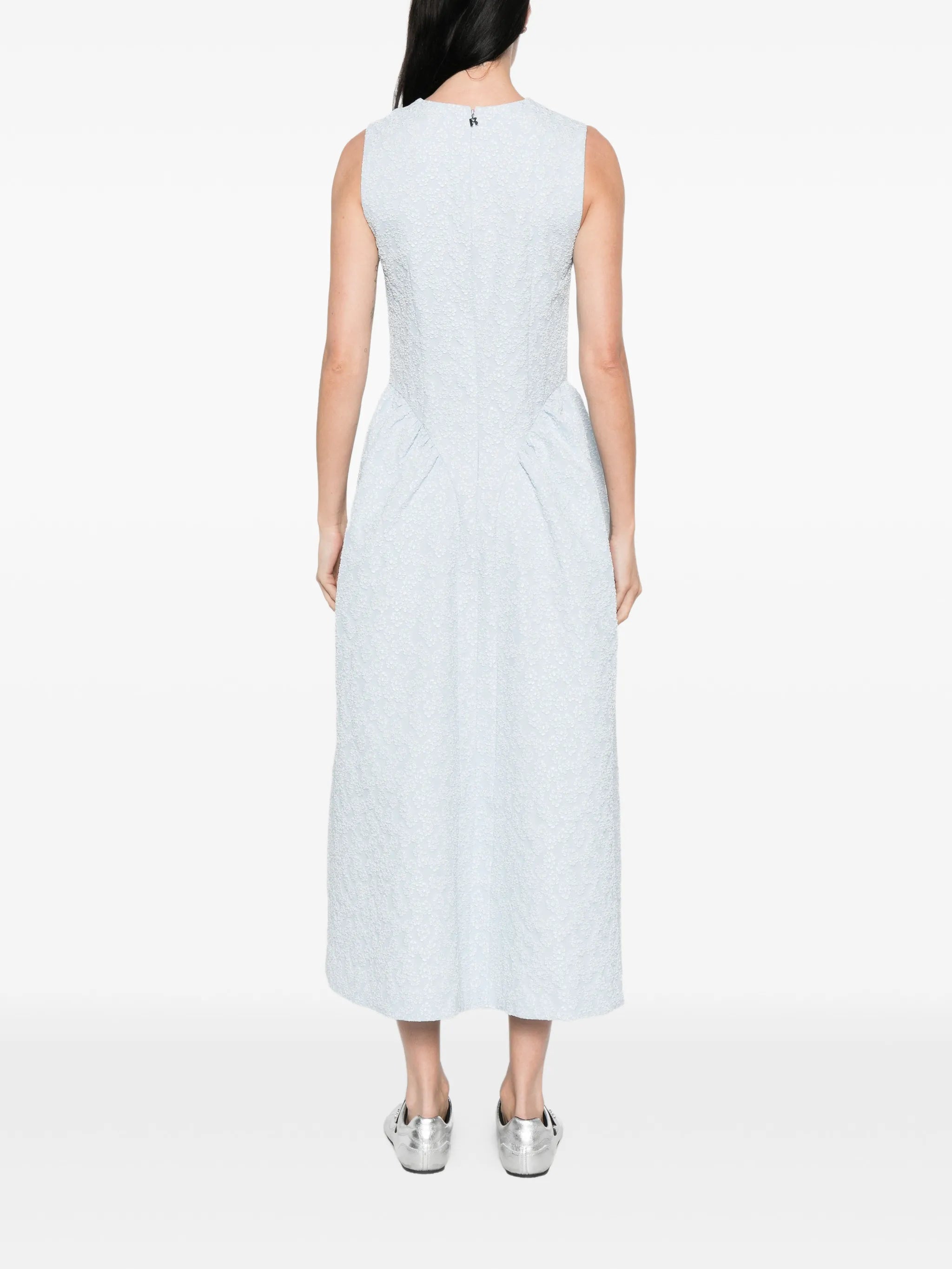 jacquard crew-neck midi dress