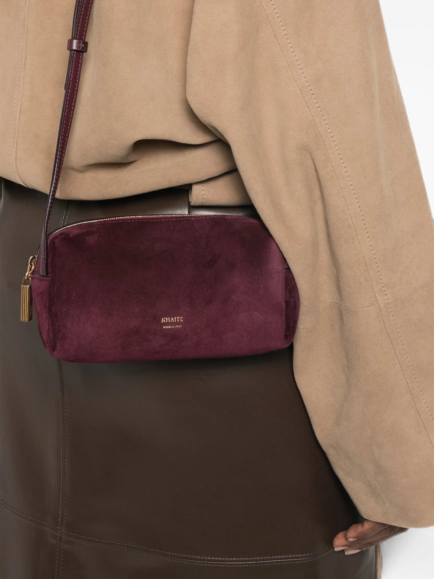mini Kye suede crossbody bag
