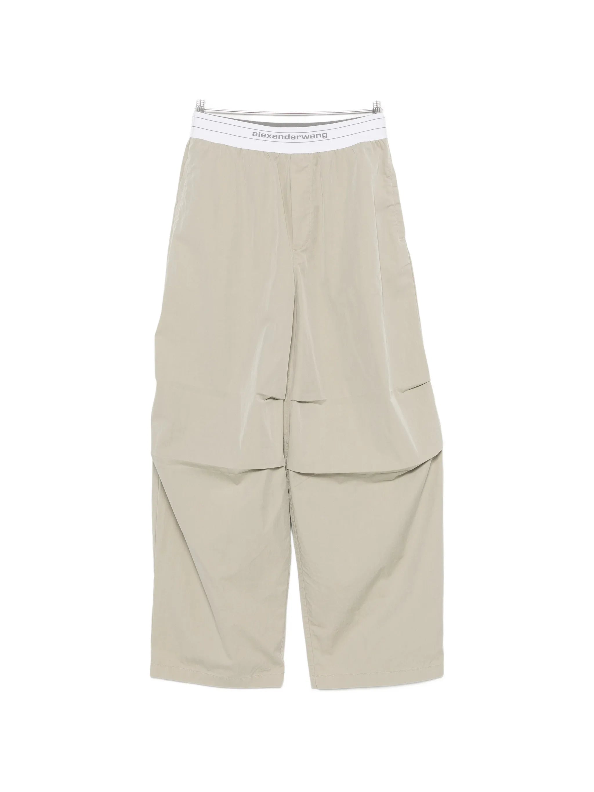logo-elastic pleated-knee trousers