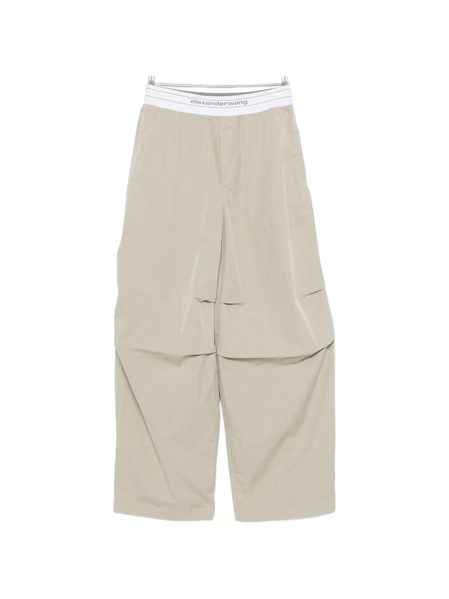 logo-elastic pleated-knee trousers