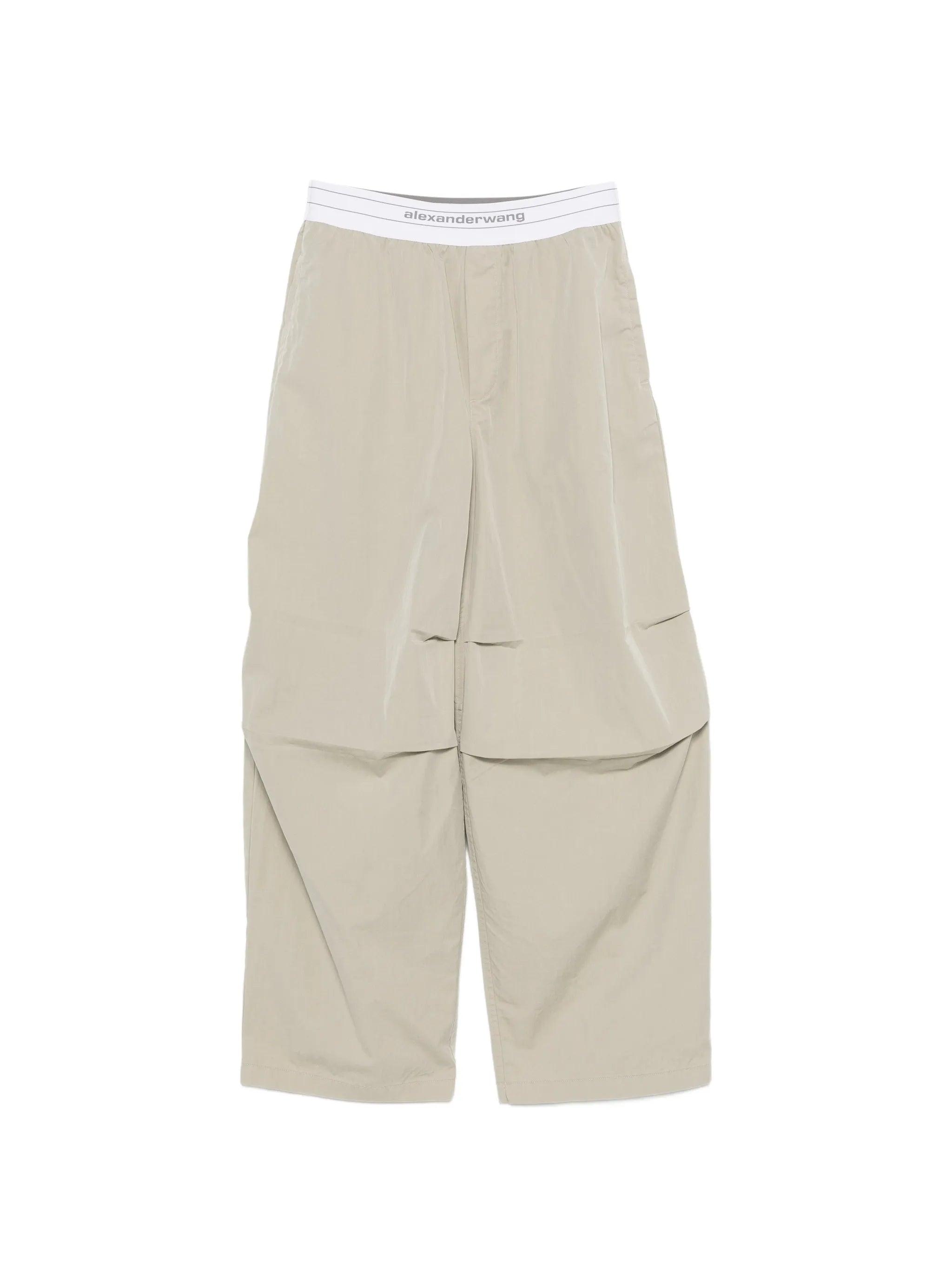logo-elastic pleated-knee trousers