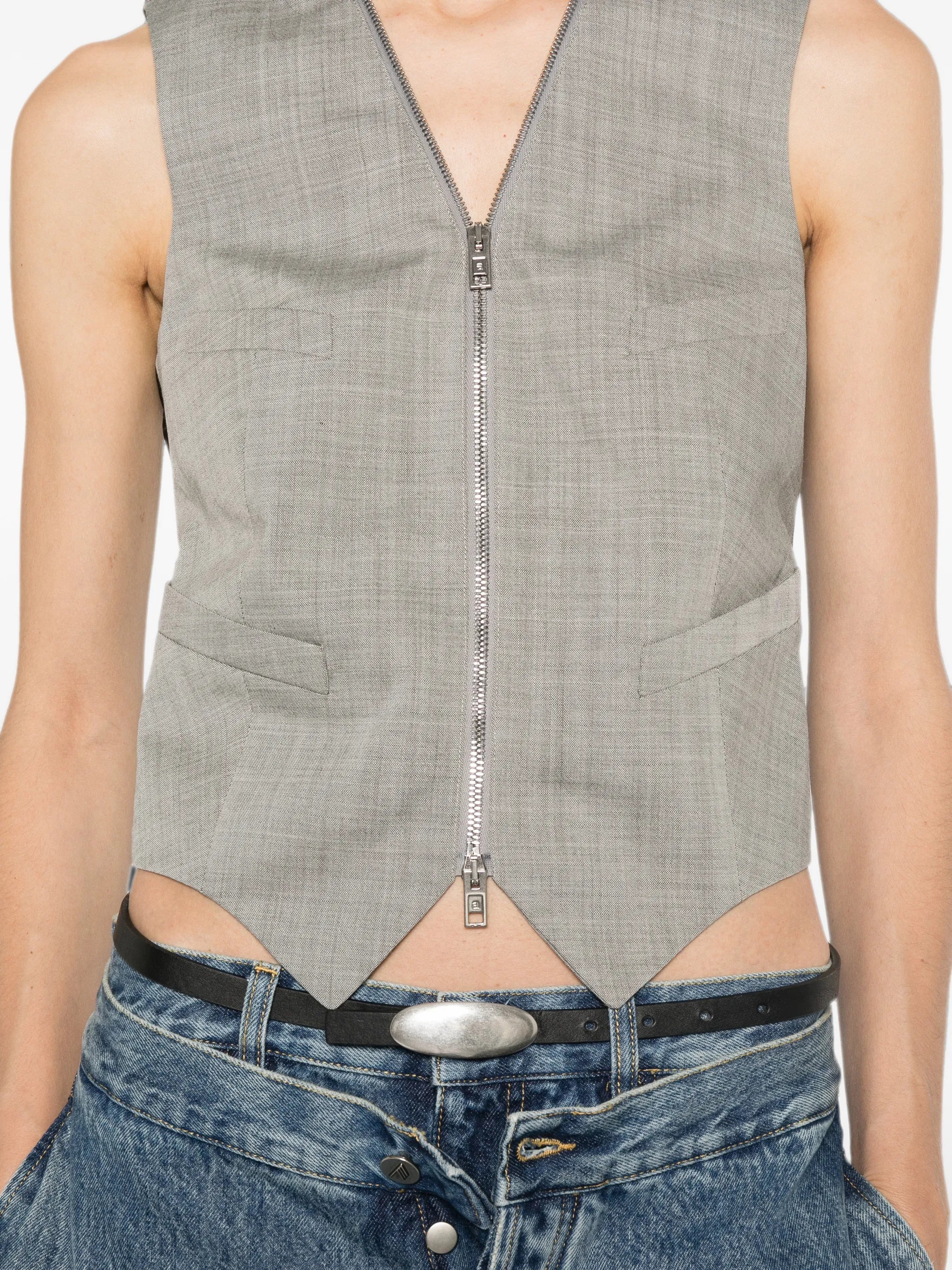 tailored zipper vest